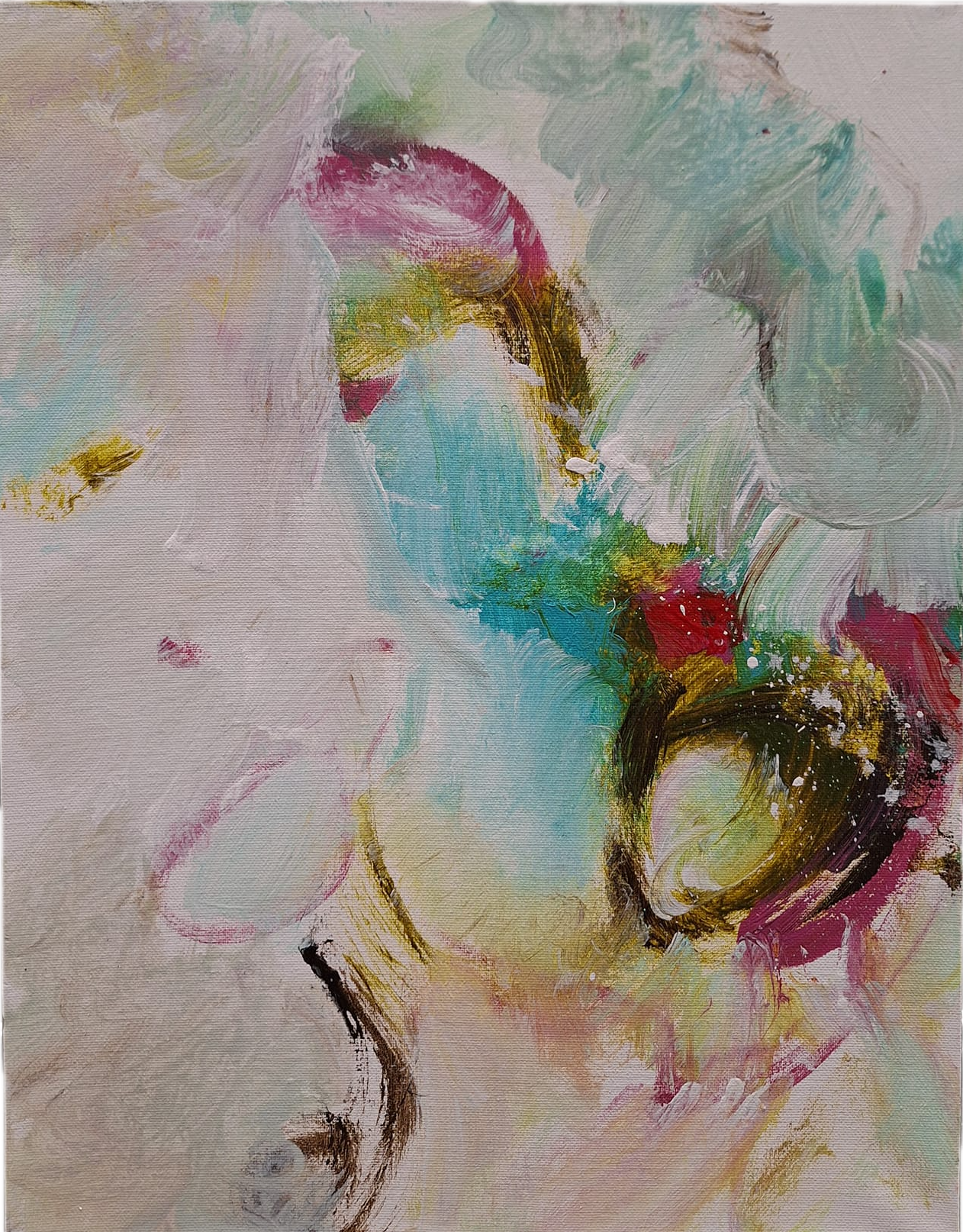 $400 "Untitled #4" Acrylic on canvas. 14"x18" 2019