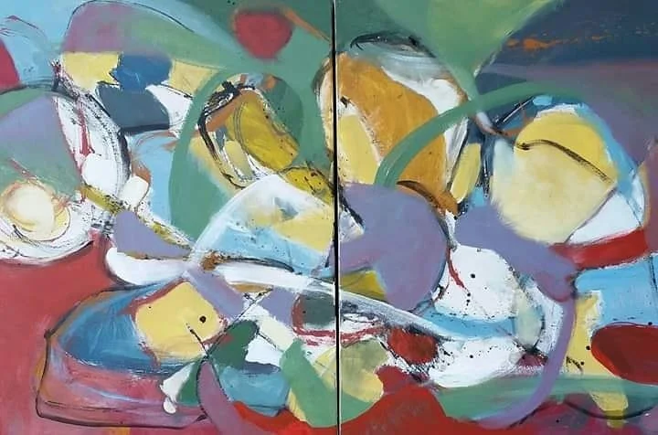 $3,000 "Fire" Acrylic on gallery wrap canvas. 40"x60" 2016