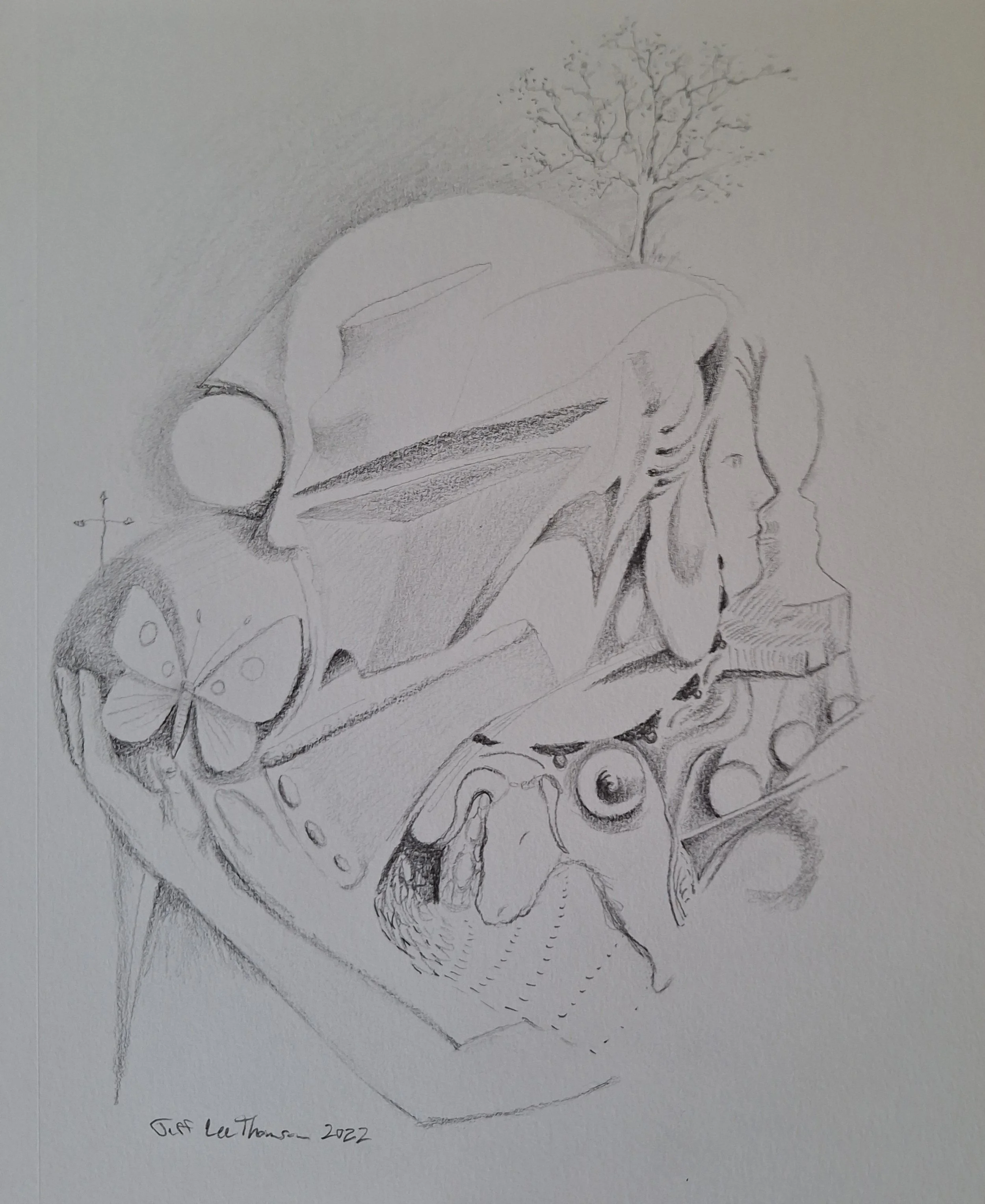 $200 "The Bull " pencil on paper. 7"x10" 2022