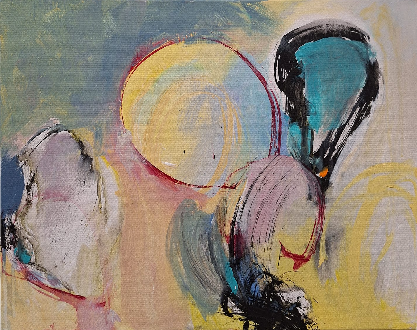 $300 " Untitled Balloons" Acrylic on canvas. 16"x20"