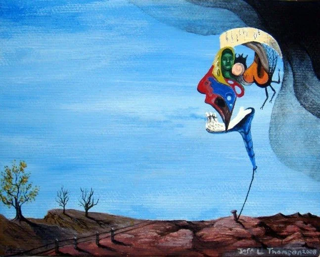 Sold "Tether" Acrylic on canvas. 4"x6" 2008