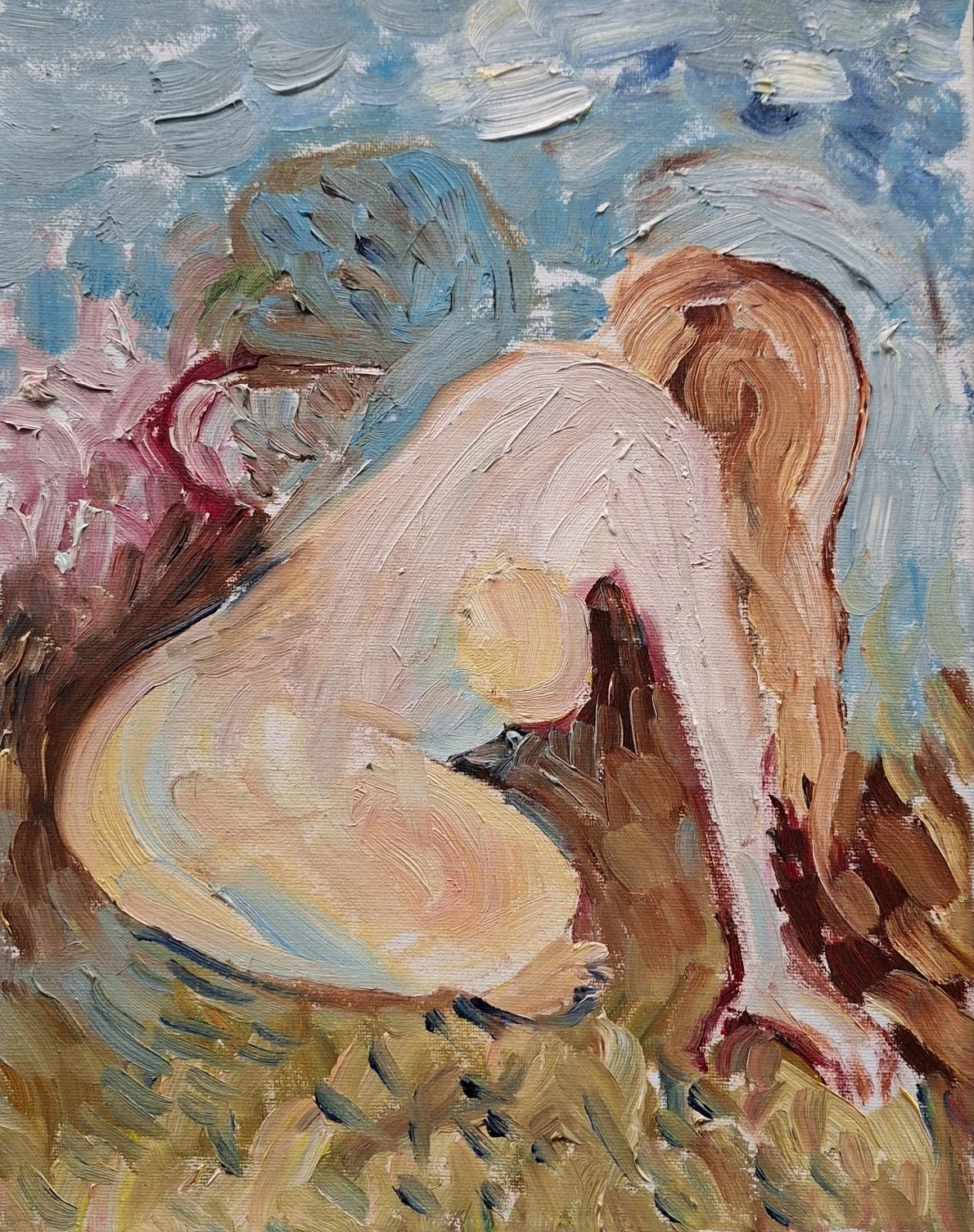 $300 "Gather" Oil on canvas. 11"x14" 2018