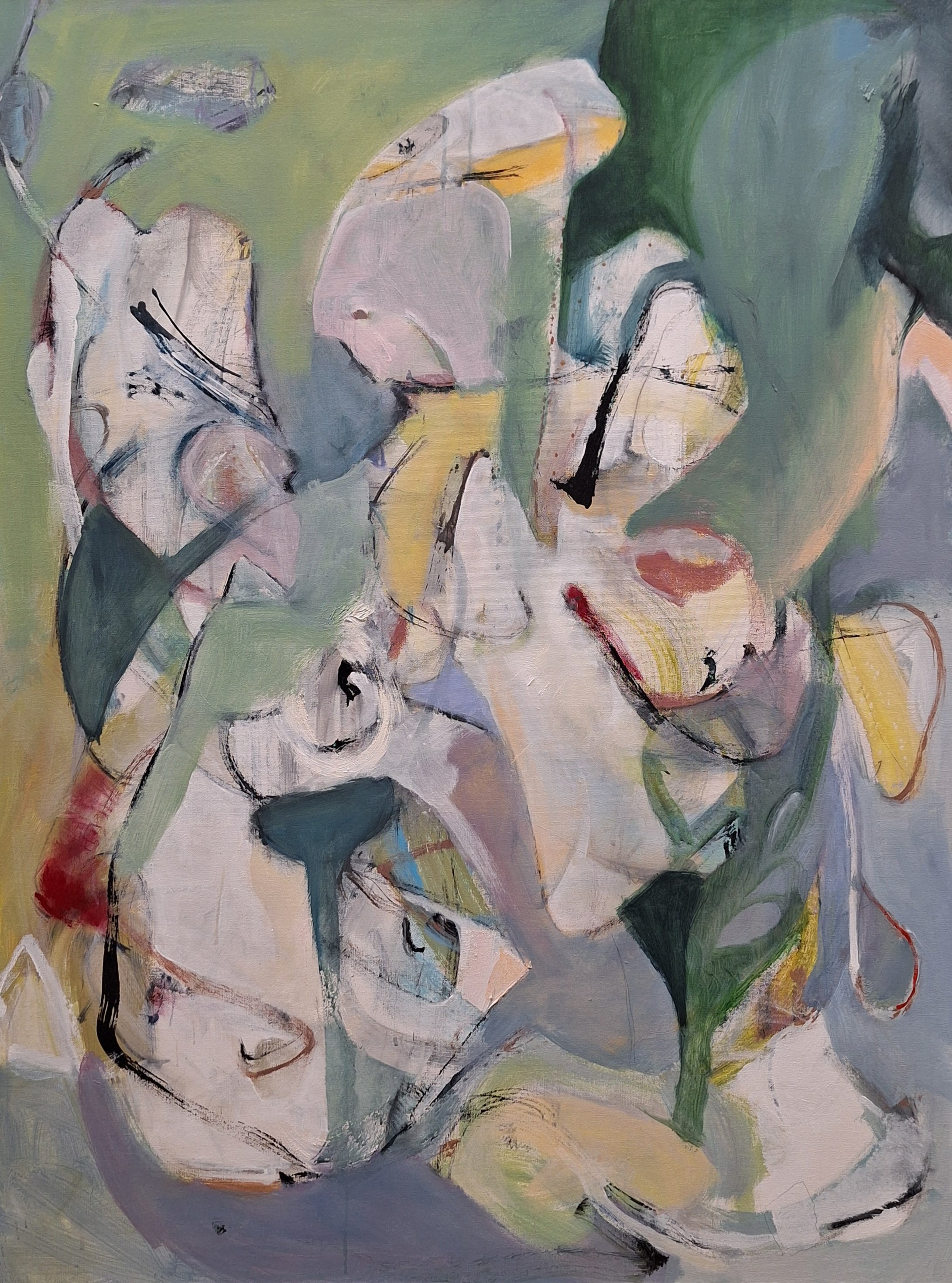 $2,220 "Fortune" Mixed media on gallery wrap canvas.36"x48" 2024