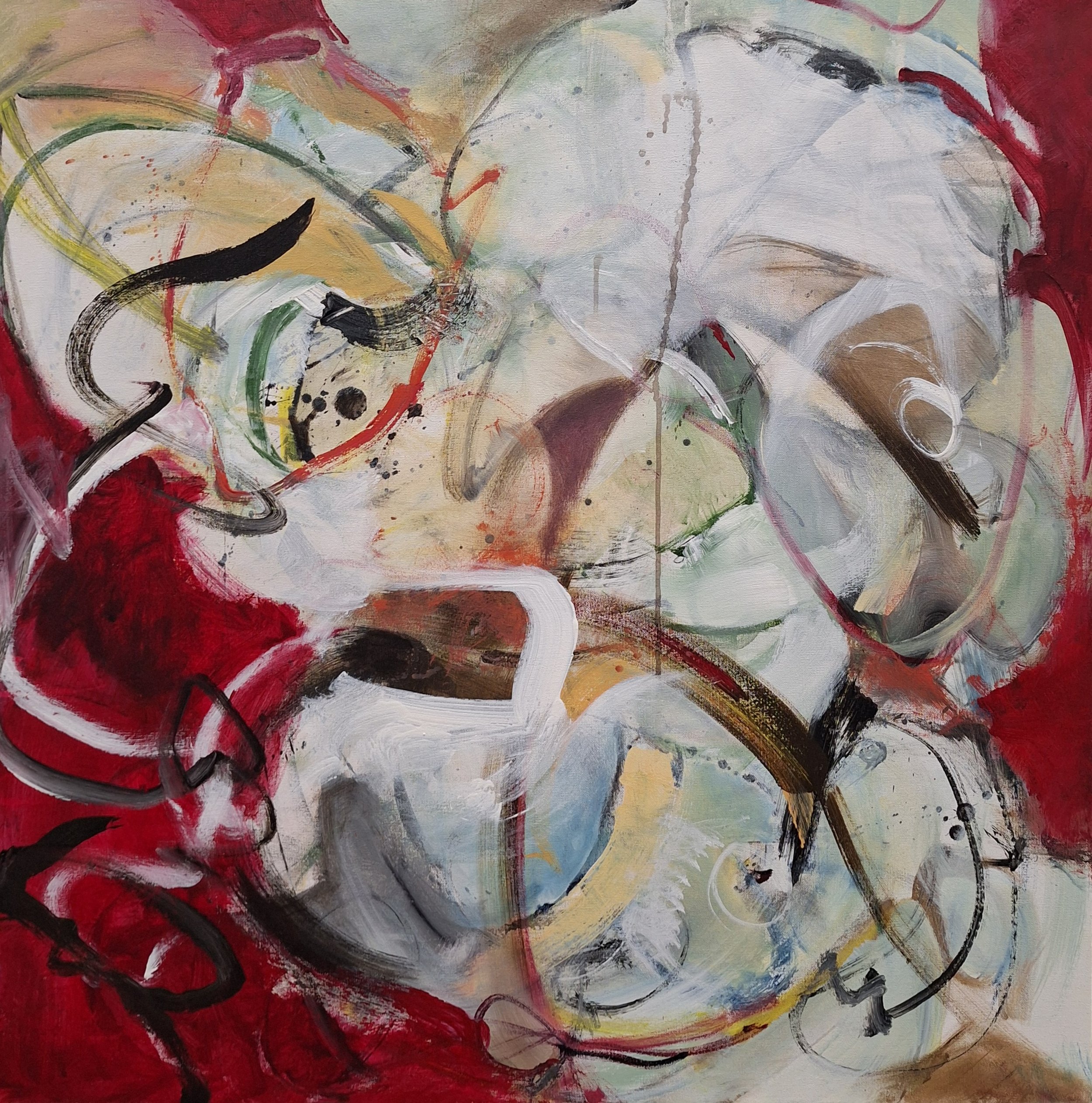 $1500 "Santo De Luz" Acrylic on canvas. 36"x36" 2017