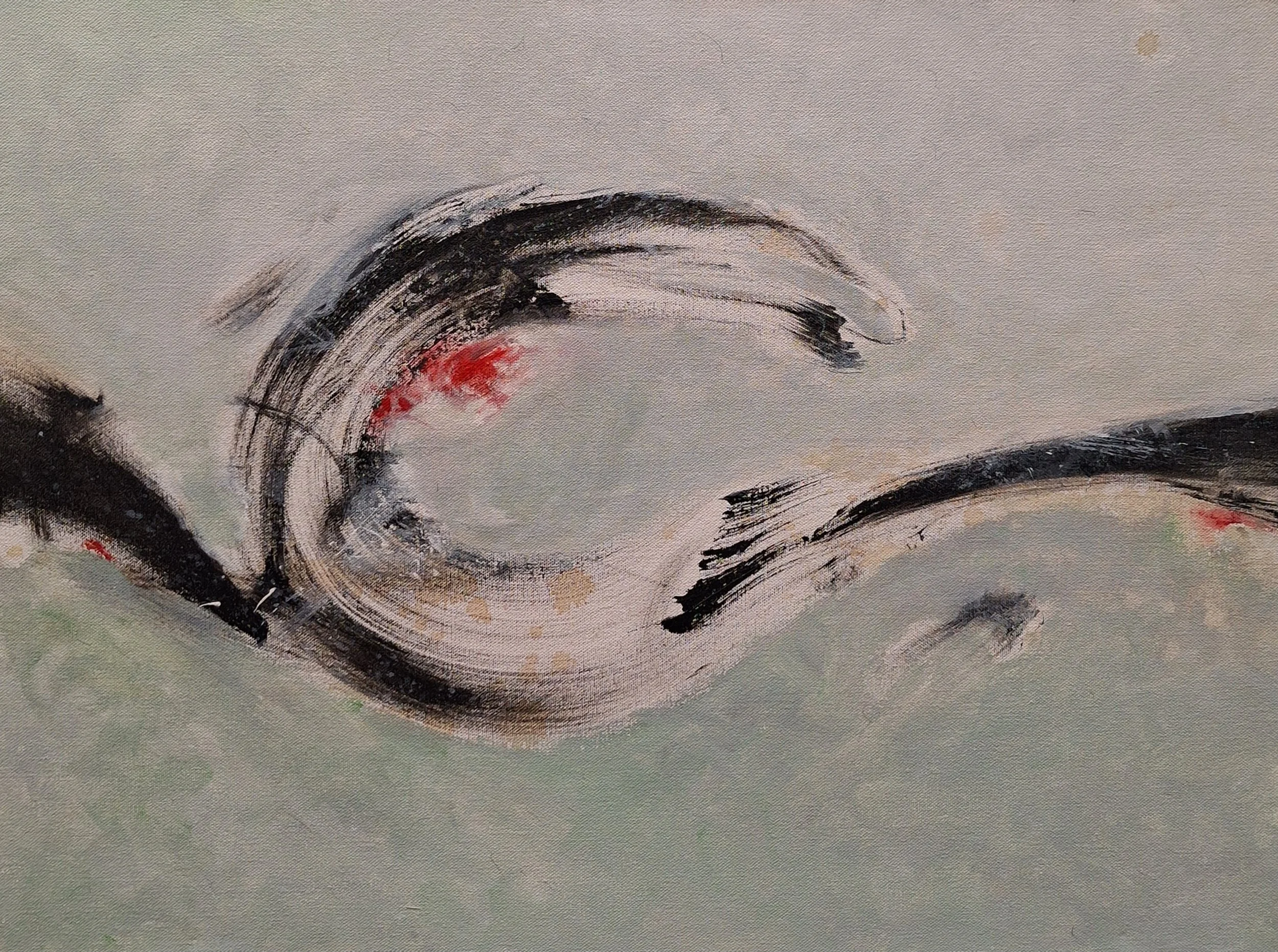 $500 " Center " Mixed media on gallery wrap canvas. 18"x24" 2015