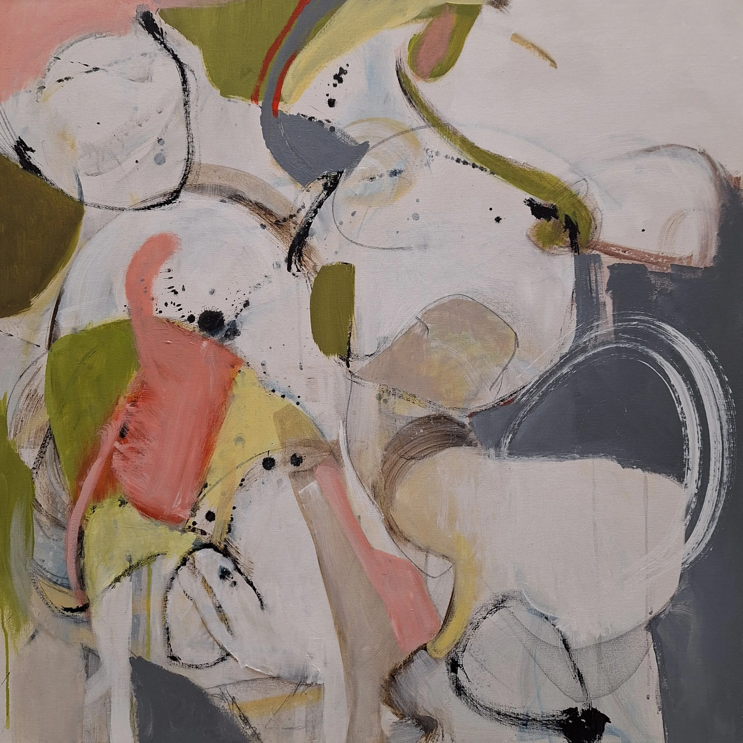 $1500 "Alone" Mixed media on gallery wrap canvas. 36"x36" 2020