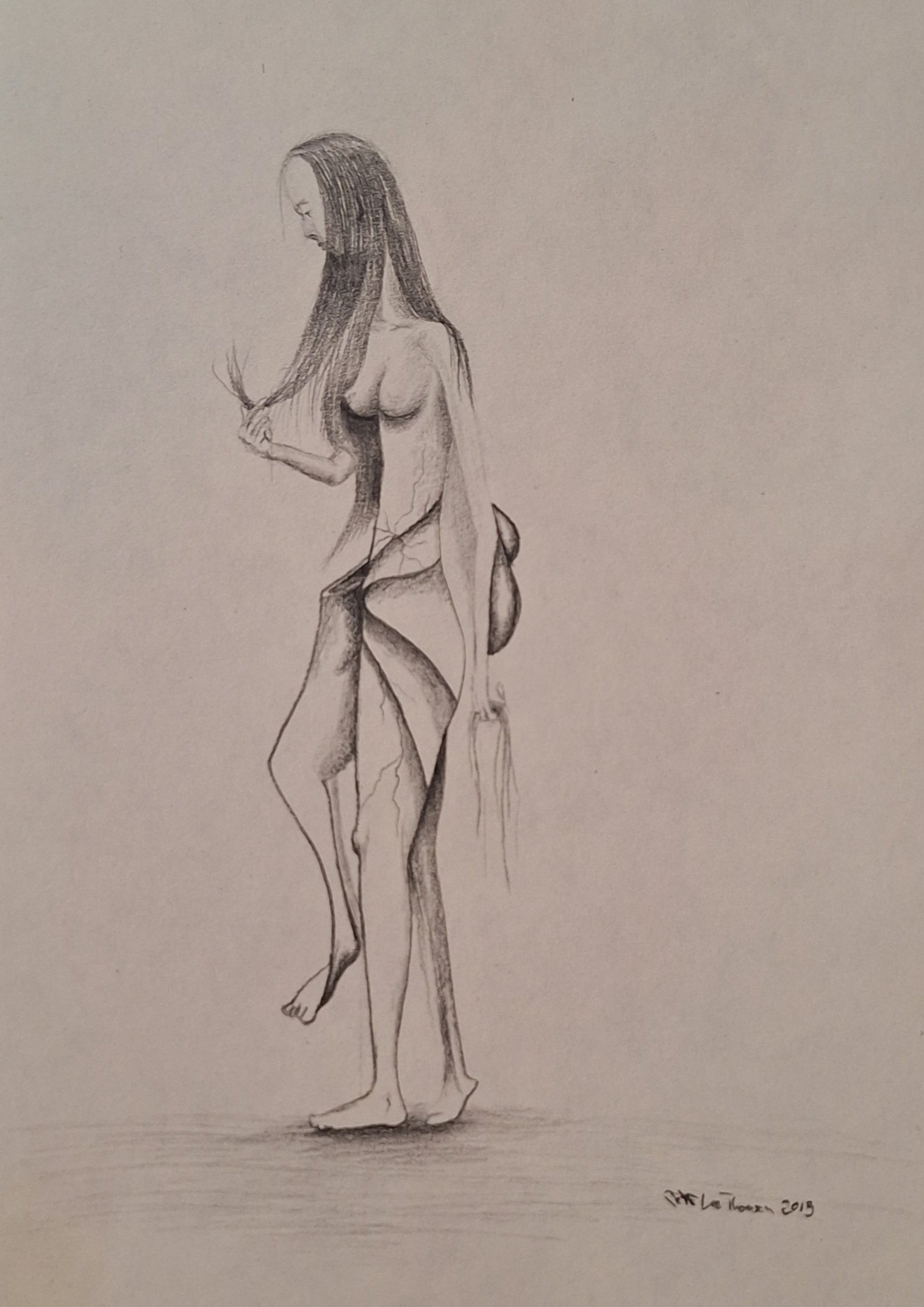 $200 "Vanity" graphite on paper. 5.5"x8.5" 2013