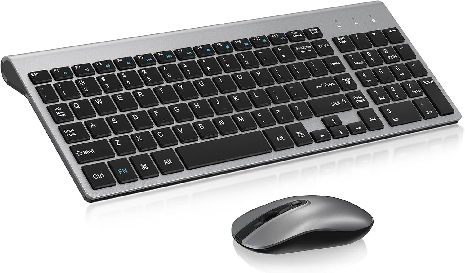 Cimetech Easy-Typing KF10 Wireless Keyboard and Mouse Combo, Ultra Slim Wireless Computer Keyboard and Mouse, PC/Laptop/Mac/Windows -Grey