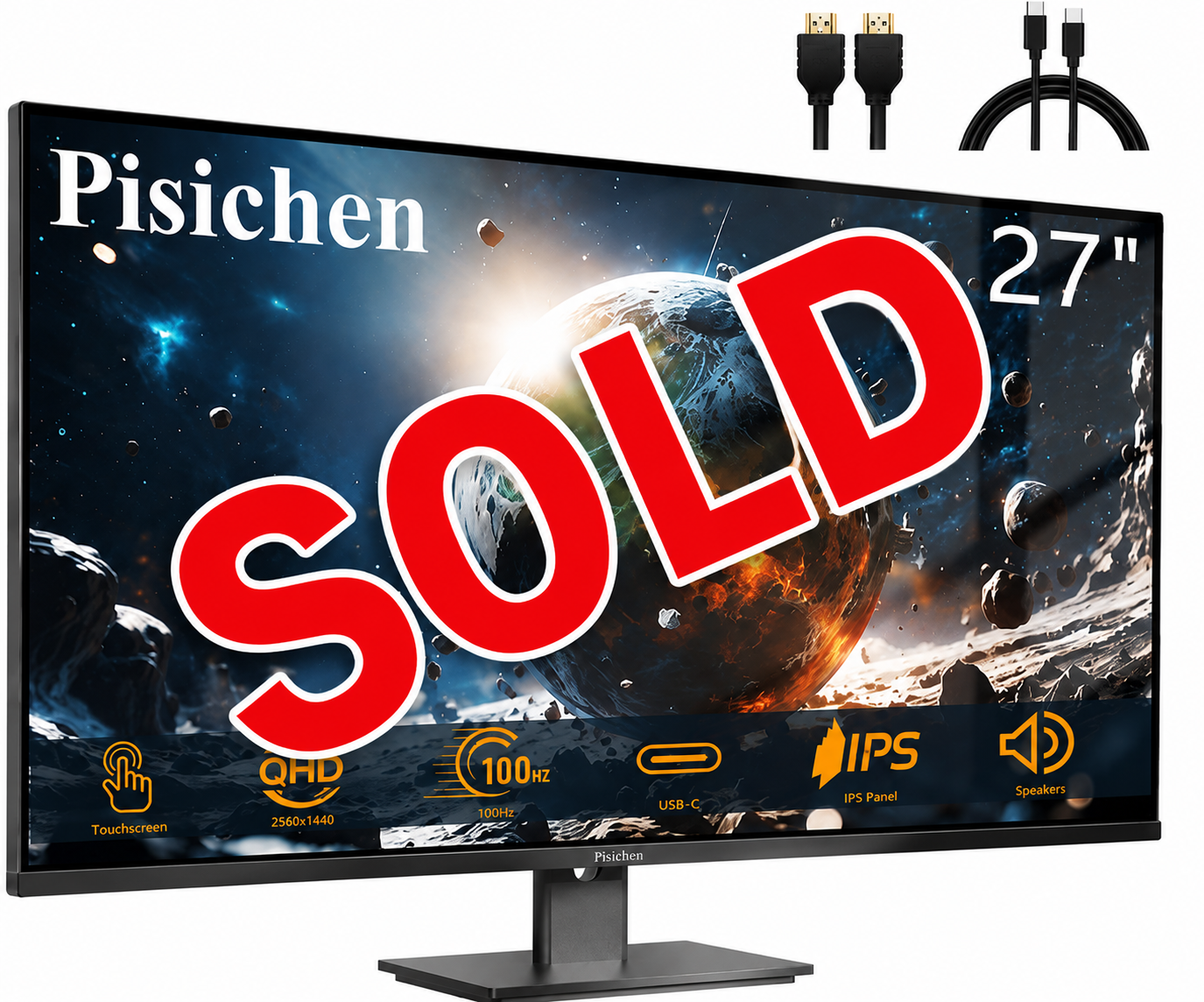Touchscreen Monitor 27" 2K 100Hz Productivity/Gaming Monitor, QHD 2560x1440 IPS, 10-Point Touch Screen Monitor
