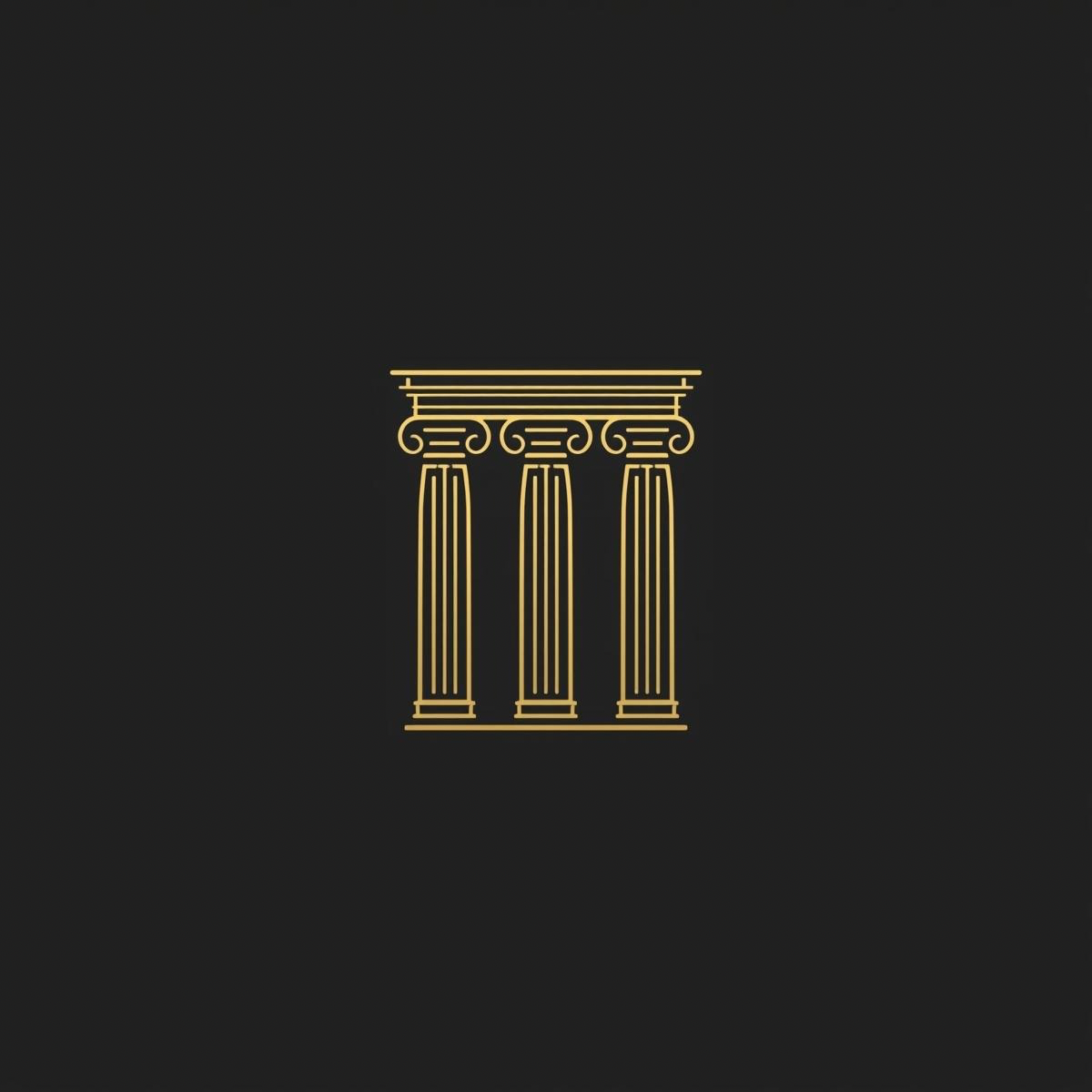 Minimal gold column icon symbolizing leadership, structure, and long-term communications strategy.