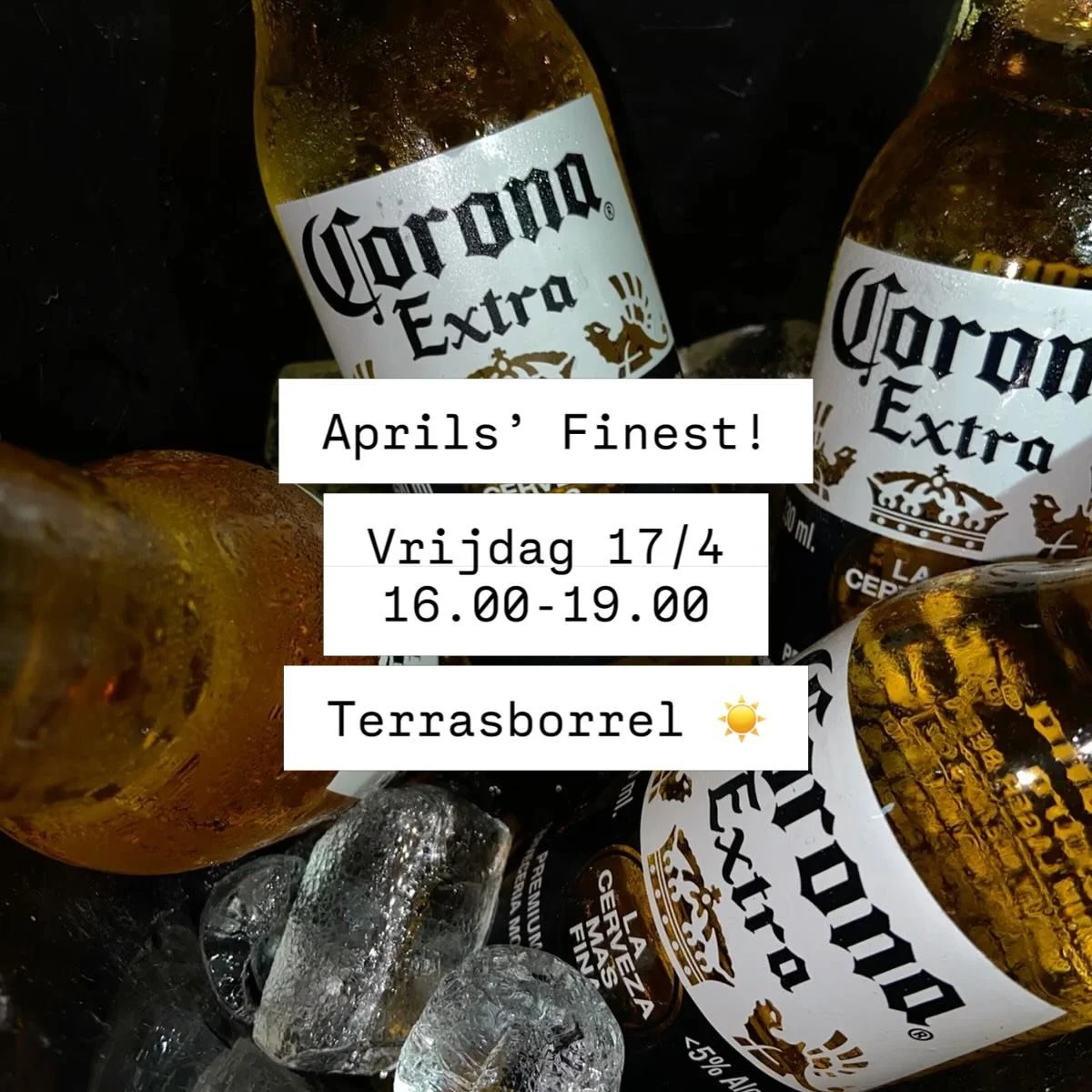 VRIJDAG + 19 GRADEN = TERRASWEER ☀️ Vanaf 16 uur borrel je de eerste dag op ons zomerterras en vieren we dat een beetje extra! We gaan een uurtje eerder open en luidden samen het weekend in!

🍻 SPECIAL&hellip; Coronabuckets met 5 flesjes voor 16,50
