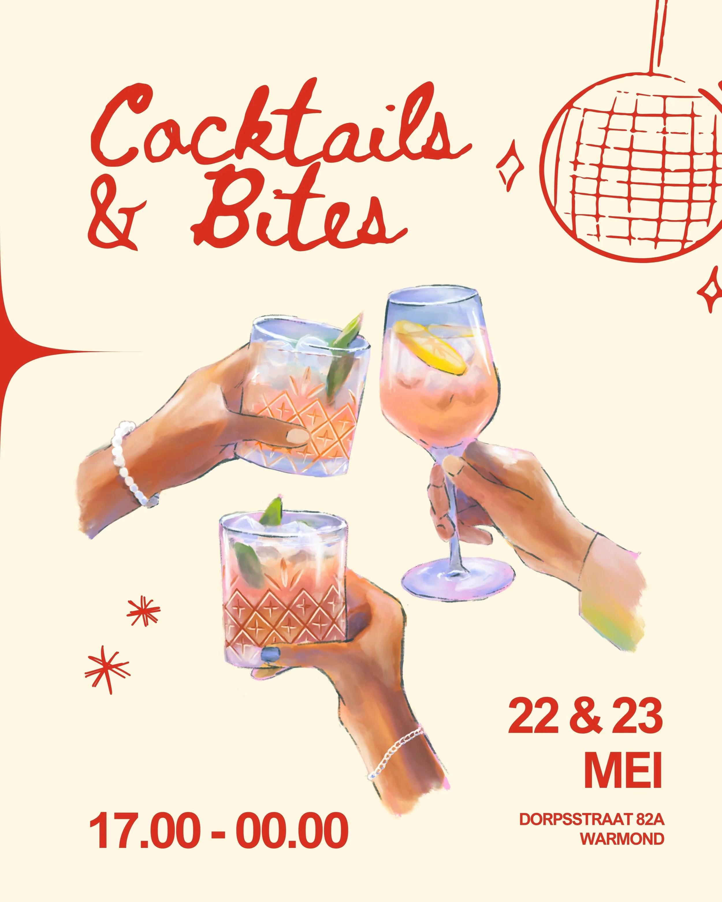 COCKTAILS &amp; BITES // 22 &amp; 23 MEI 🍸
Geniet van niet &eacute;&eacute;n, maar twee cocktails en bites-nights bij Bourgondie! 

Alle cocktails serveren we voor 8.95 en spritzers voor 6.95 vanaf 17 uur! Iets erbij eten? We serveren GEEN verrassin