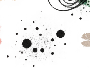 Abstract black ink splashes on a light background.