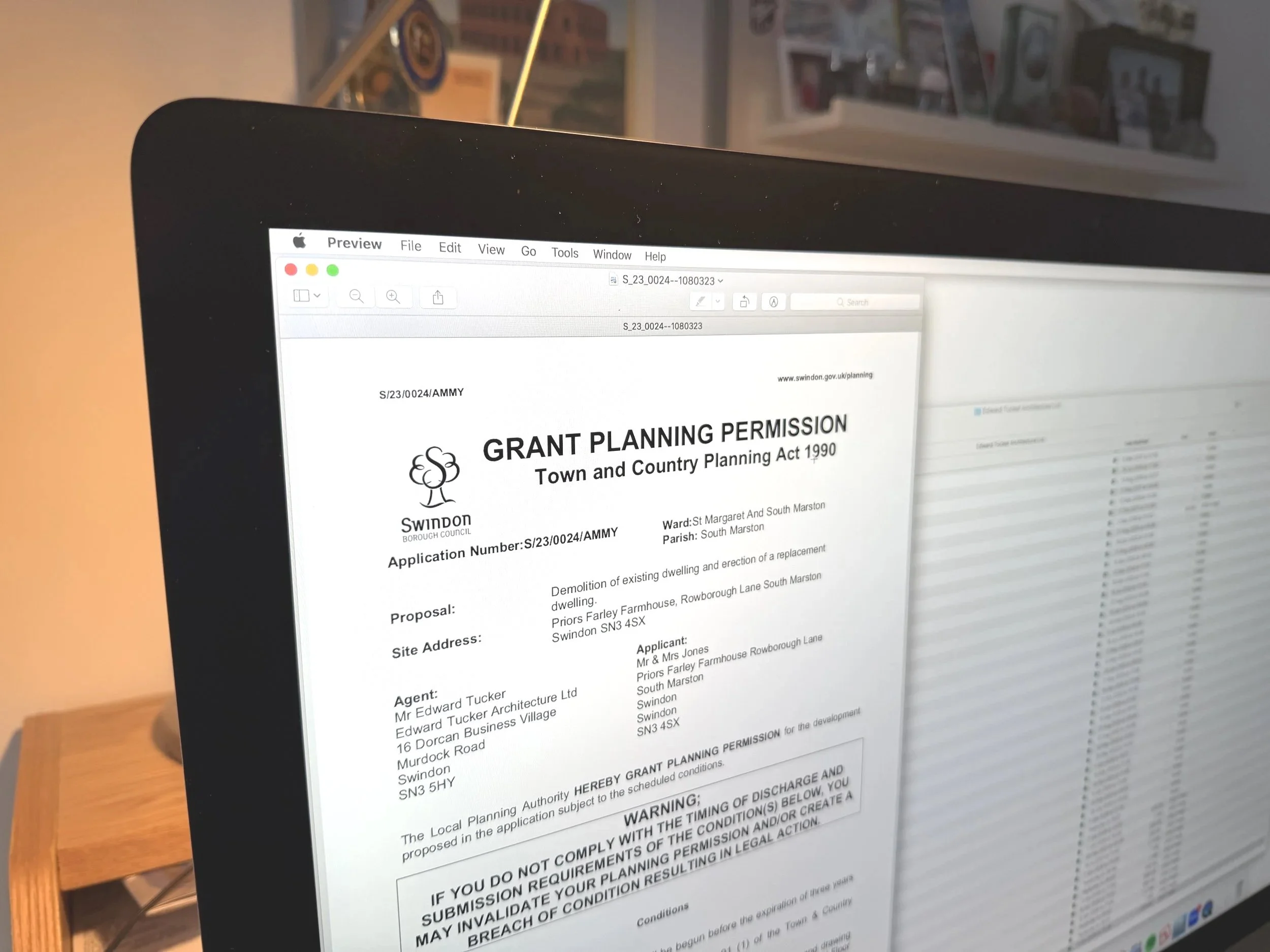 Planning permission notice for a new dwelling