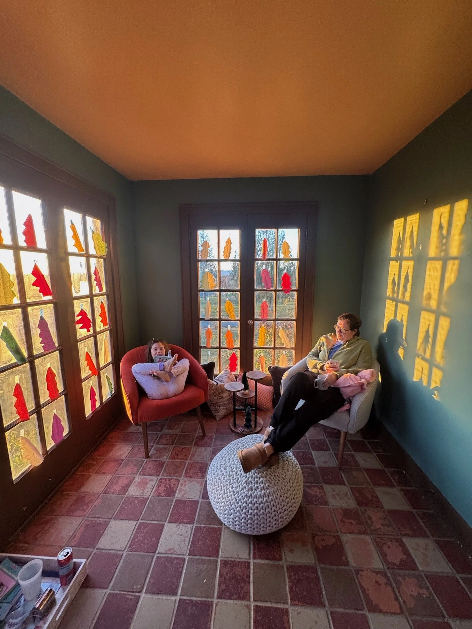 The sunrise room is the perfect place for a morning cup of coffee