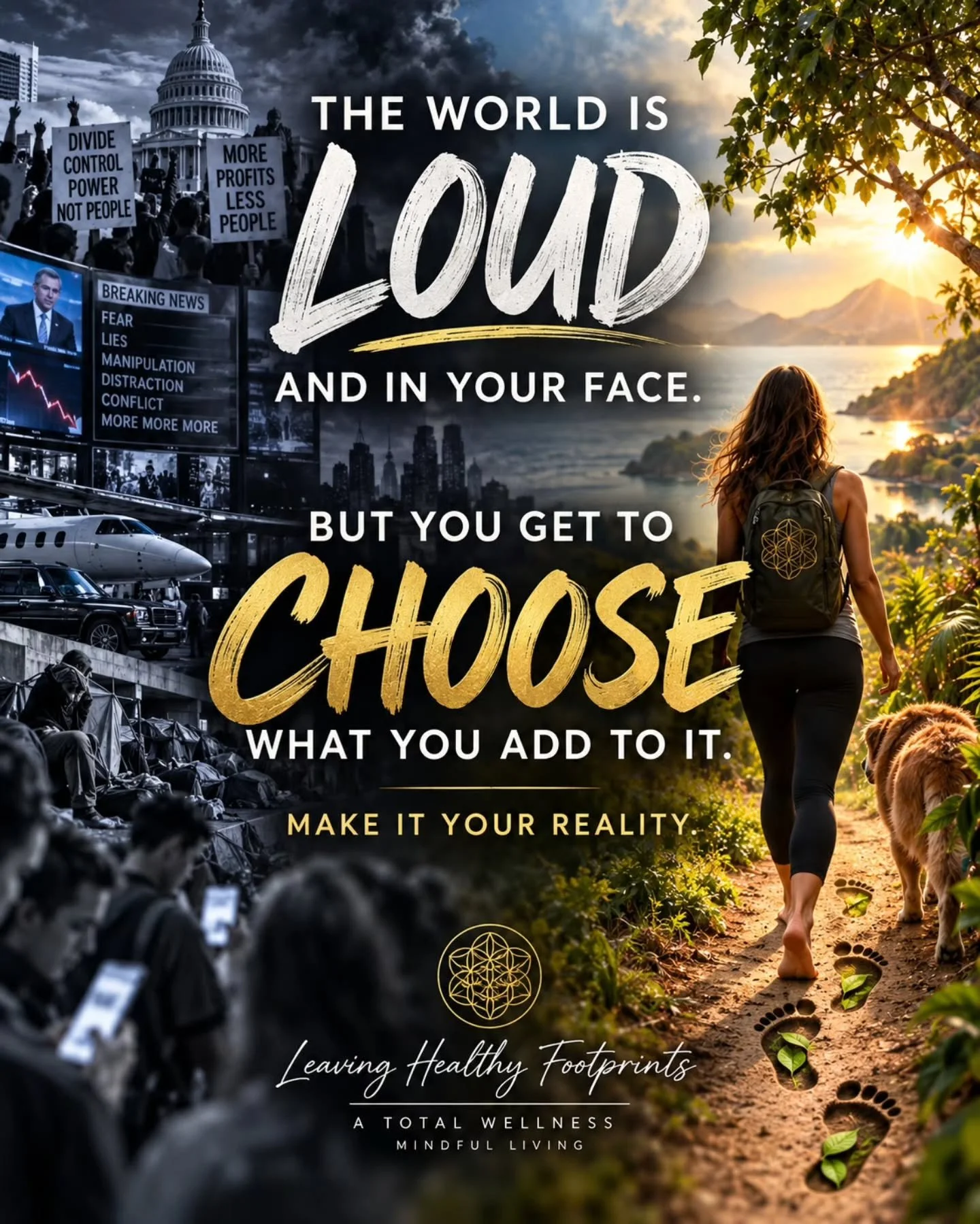 You were never meant to carry the weight of the entire world.

The noise is loud.
The division is loud.
Fear is loud.
Politics are loud.
Consumption is loud.

But peace can be powerful too.

Every day, we get to choose what receives our attention, wh