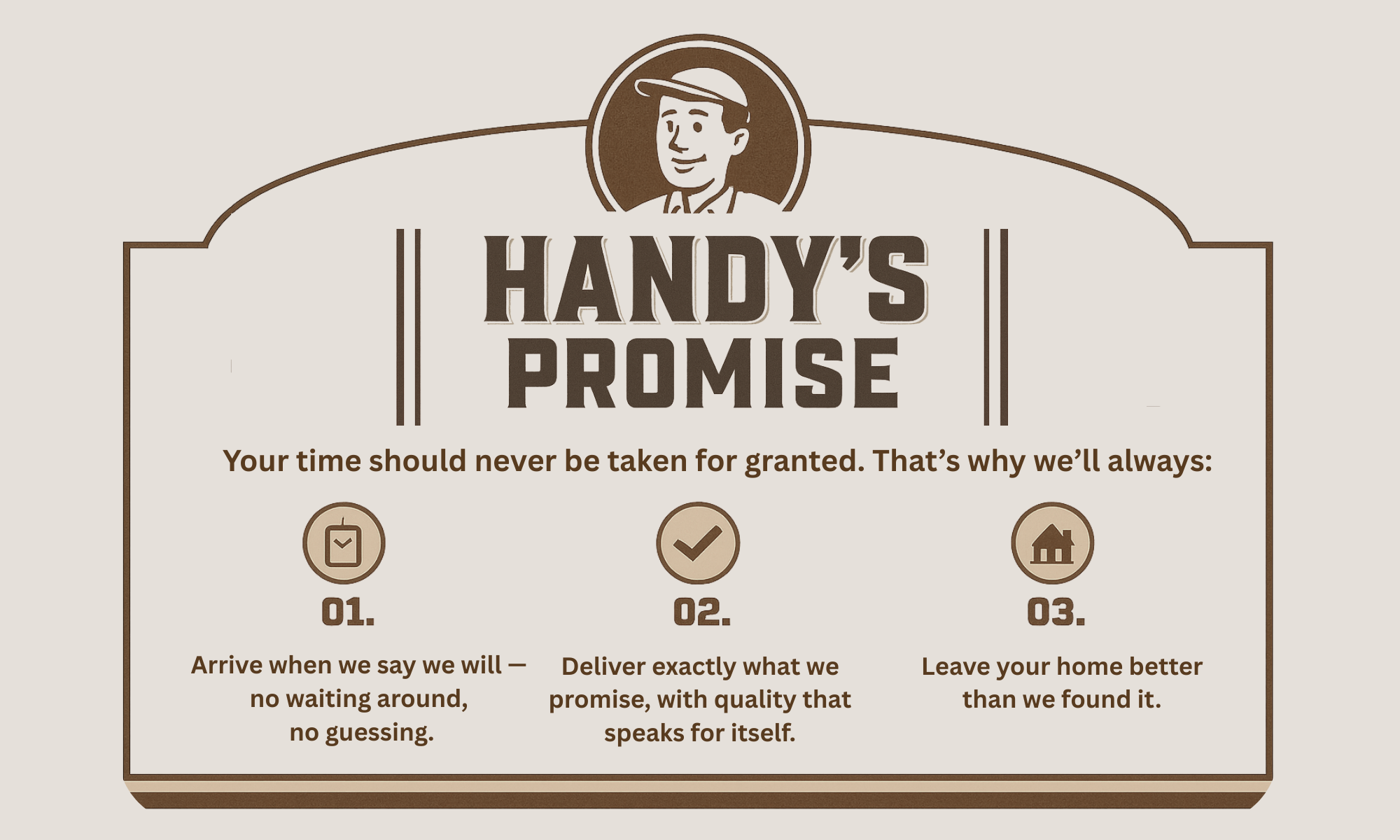 London handyman company promise — punctual, reliable, and high-quality home repair service.