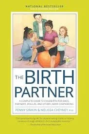 Book cover of 'The Birth Partner' showing a woman sitting on an exercise ball with three women around her, in a hospital or birthing setting.
