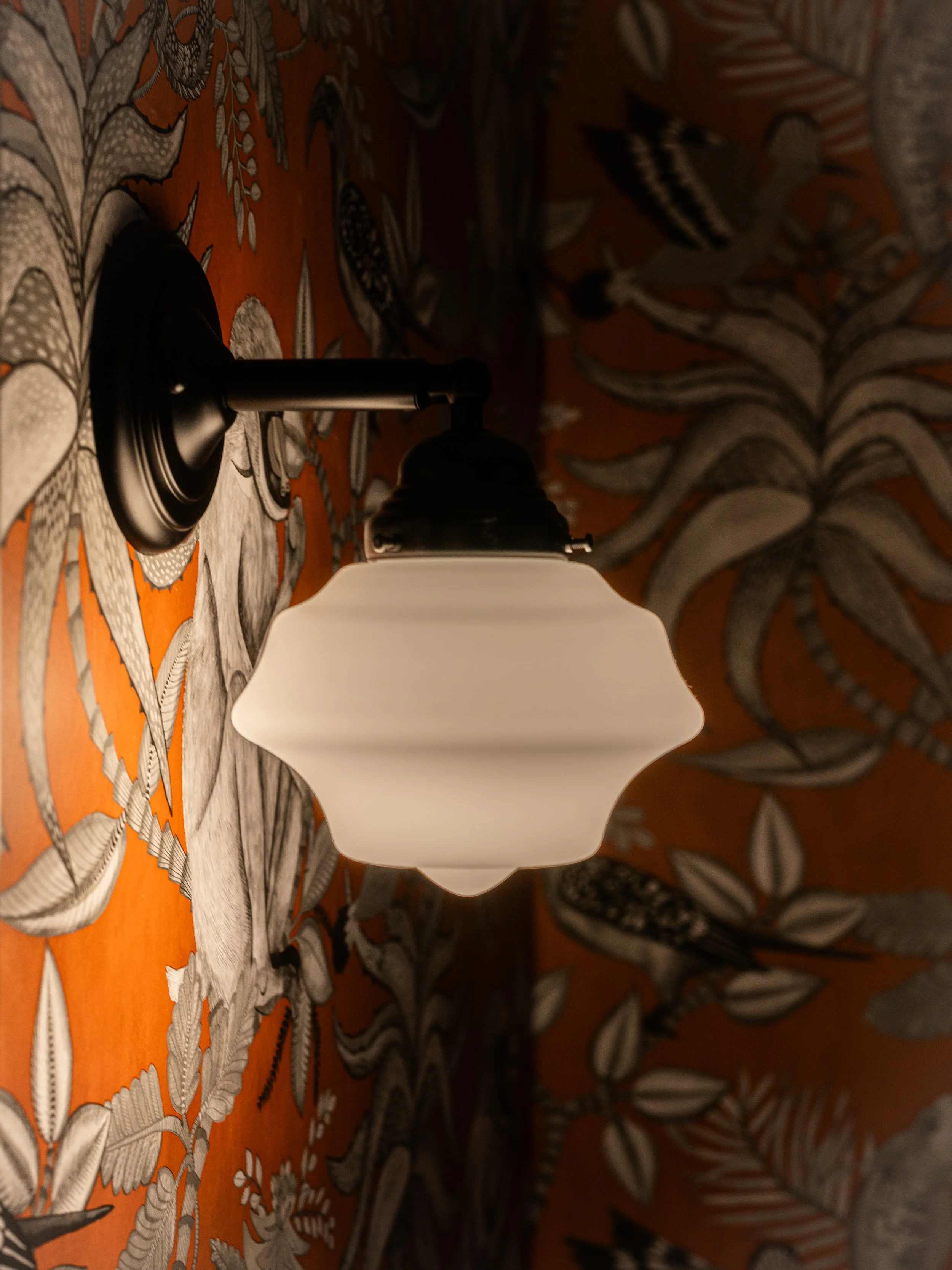 A detail shot of the interior lights at FOLK Brooklyn