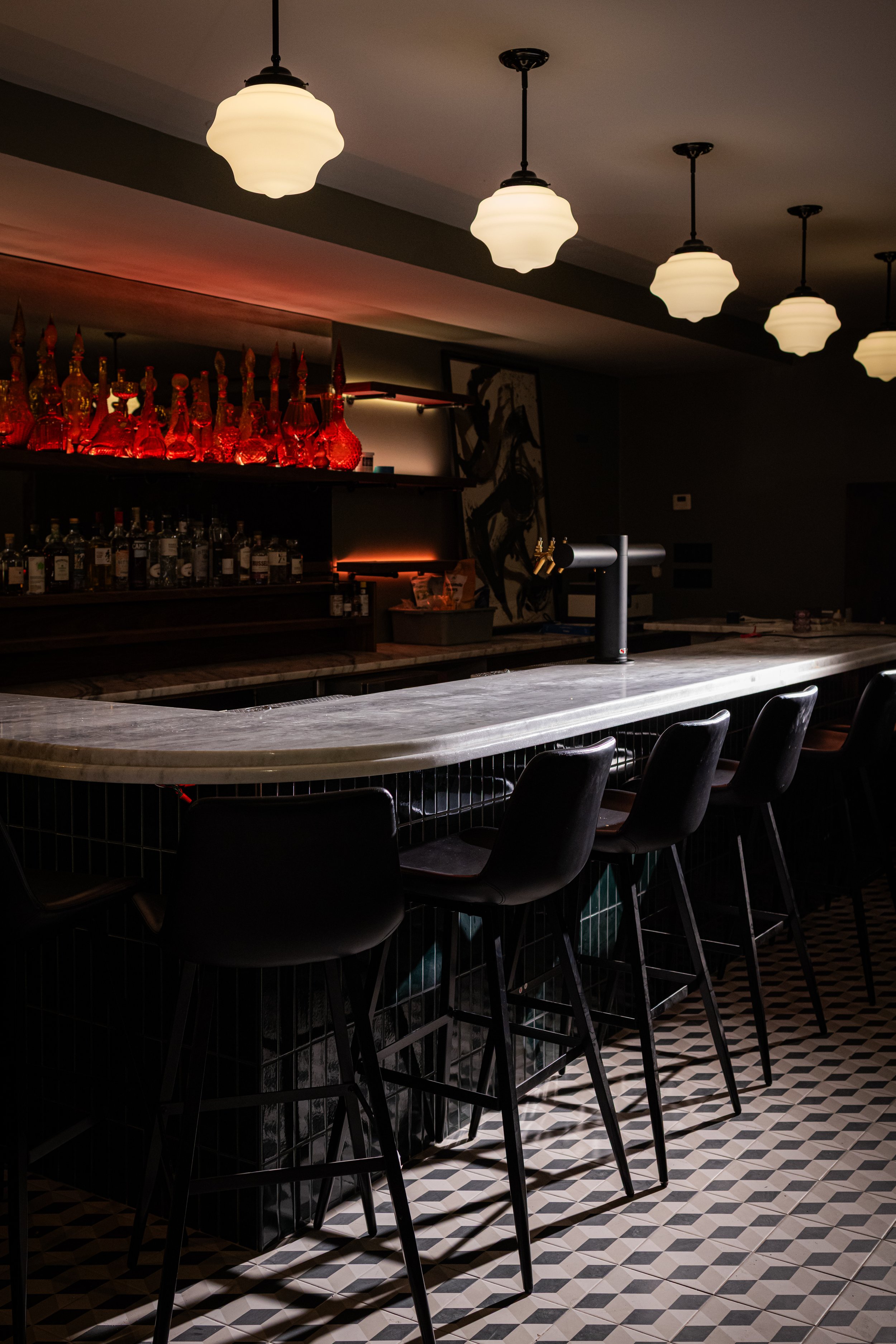 The interior bar at FOLK Brooklyn