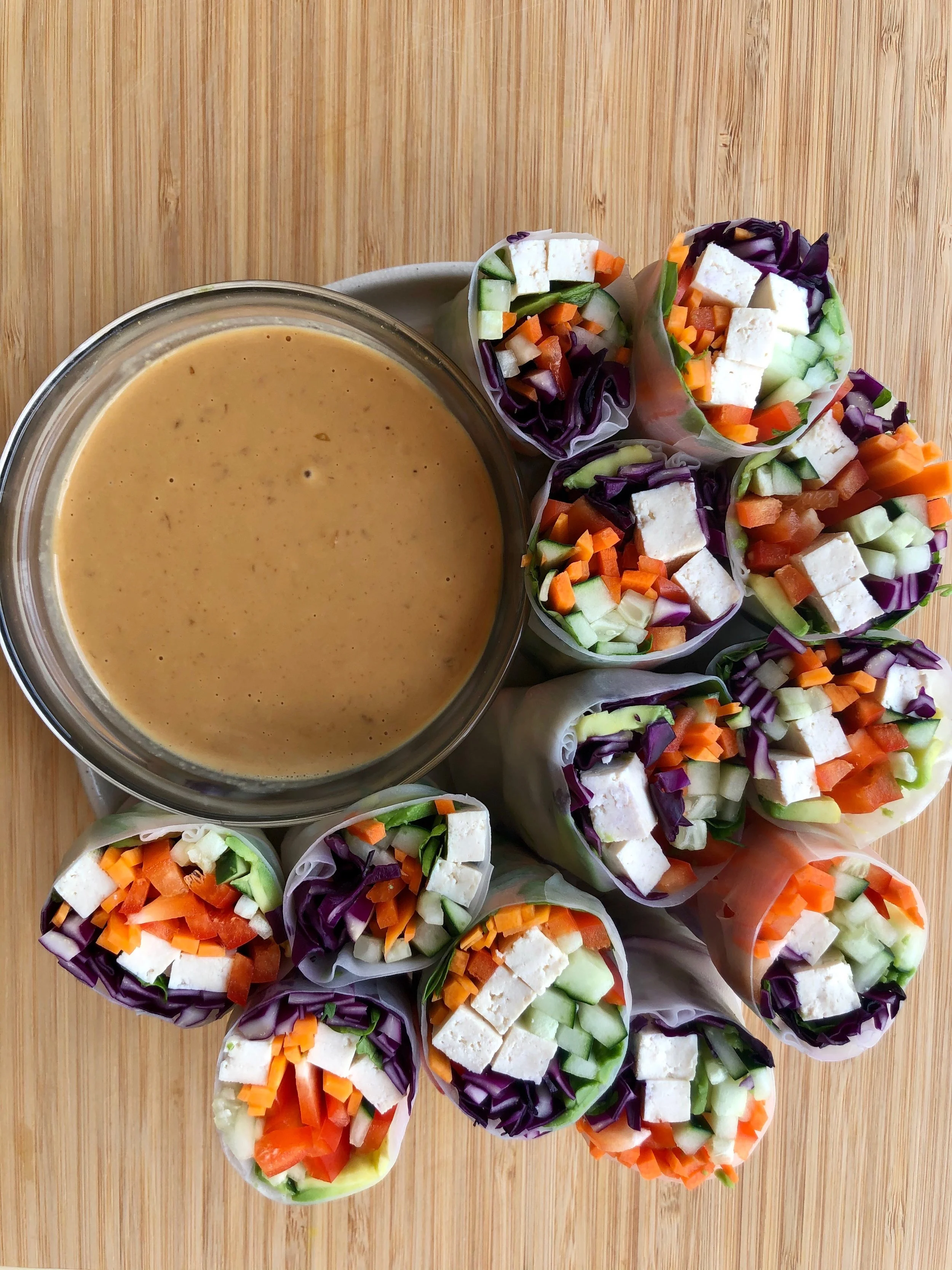 Peanut Sauce with Rice Paper Rolls