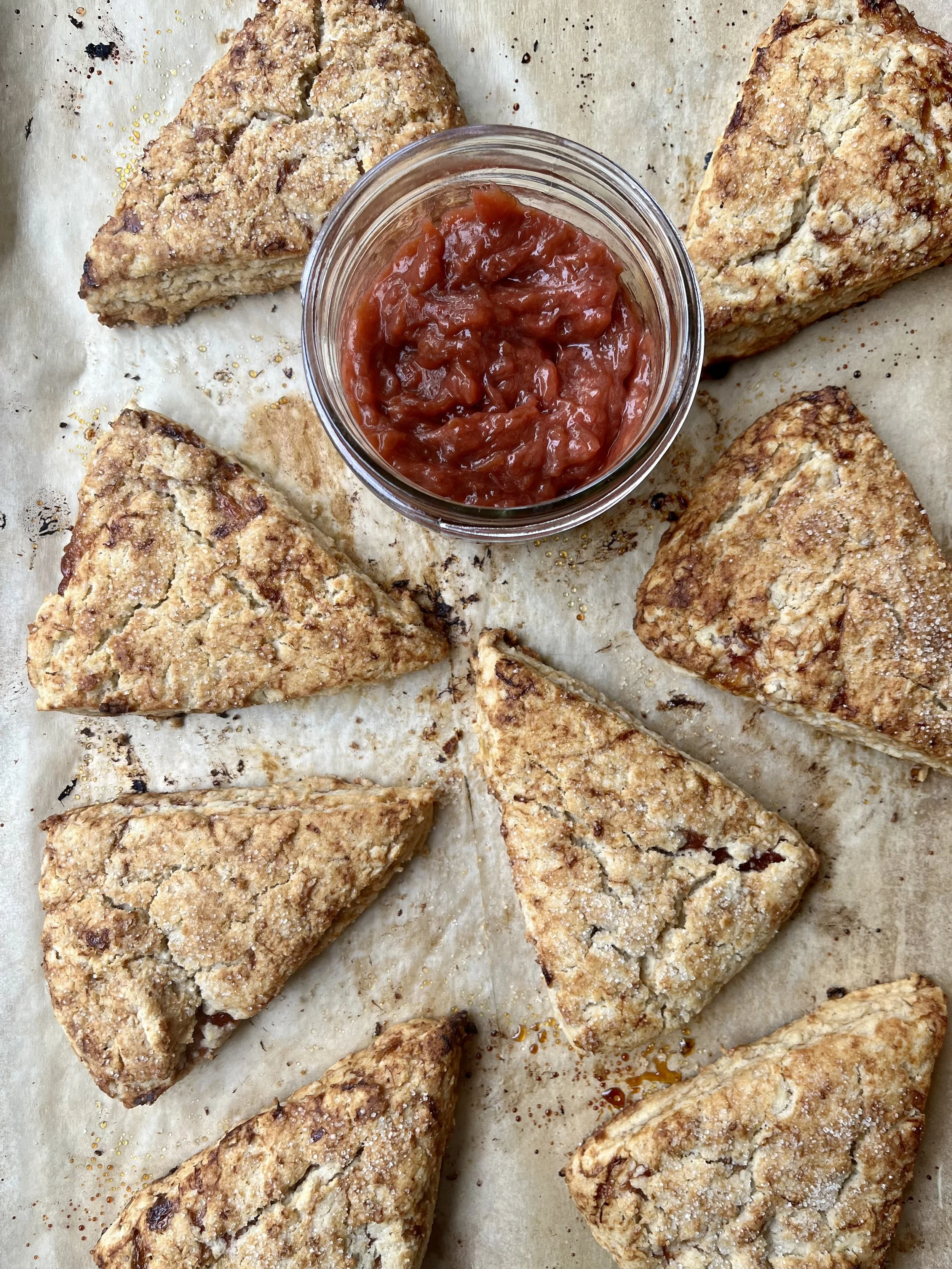 Strawberry Rhubarb Gluten-Free Scones