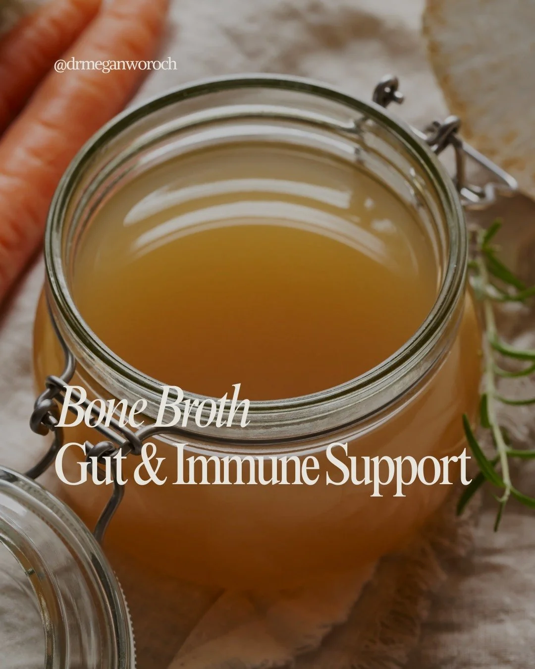 A naturopathic winter staple. Bone broth doesn't need to be complicated, expensive or take days to make. 

Beyond drinking the broth, it can serve as a base for soups/stews and for cooking grains (e.g., rice, quinoa), adding a boost of collagen, prot