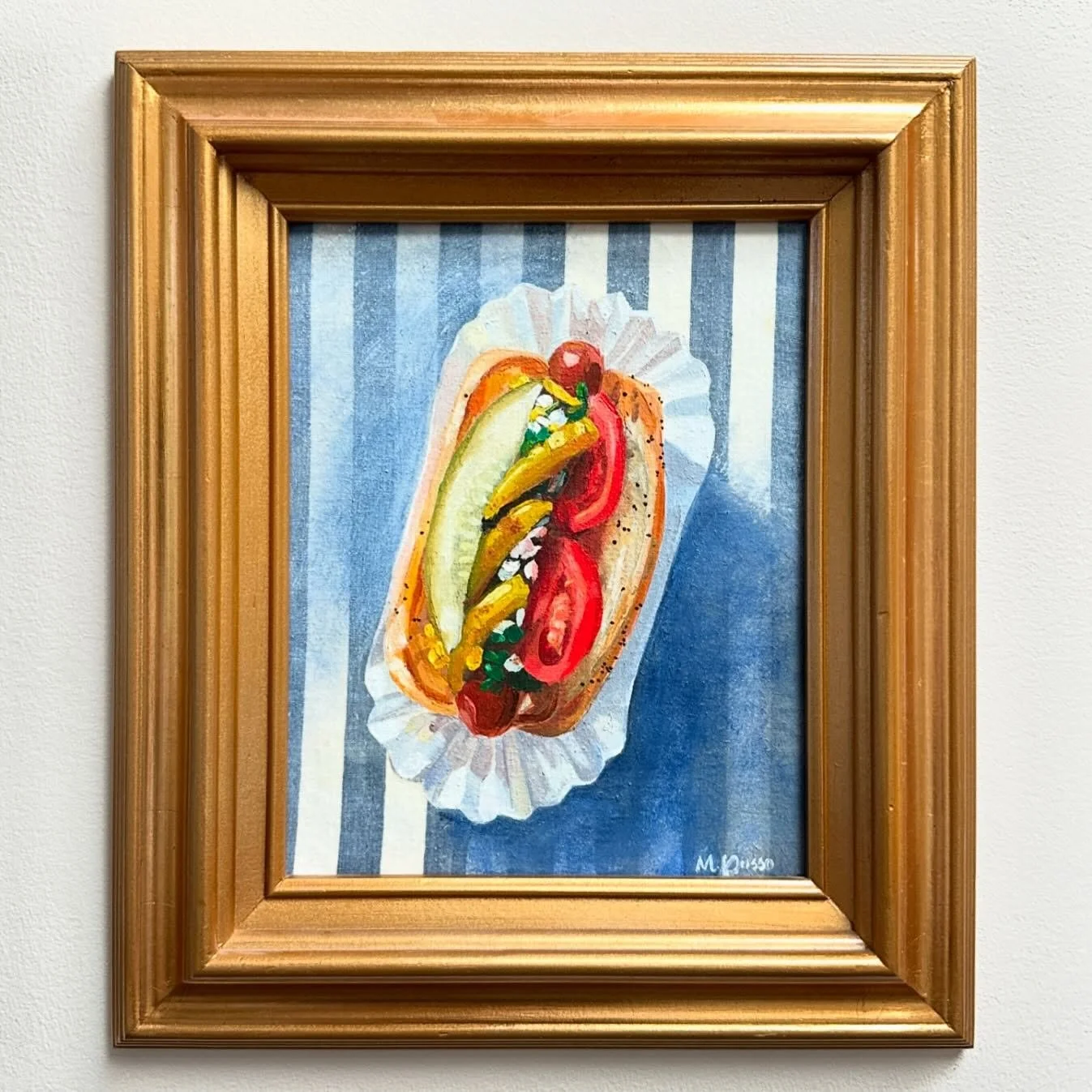 Chicago dog, 2024. 
#oilpainting #stilllife #chicagodog