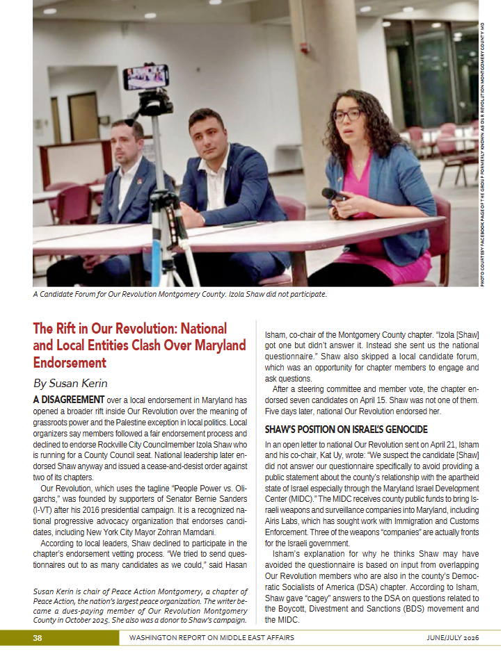 Article about Our Revolution rift over Izola Shaw