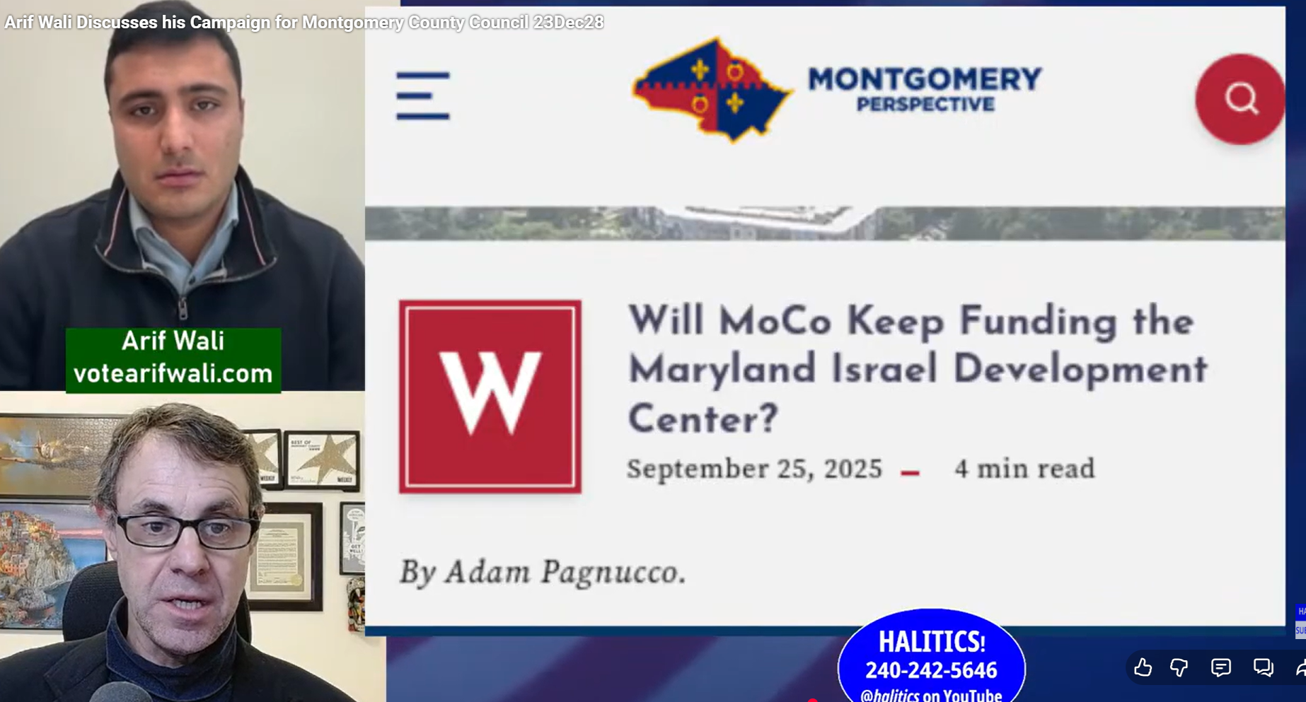 Arif Wali no Maryland Israel Development Center