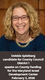 Video of Debbie Spielberg for County Council District 1on the Maryland israel Development Center