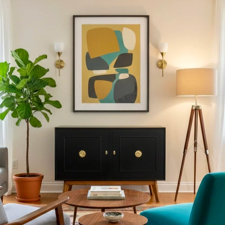 Mid century sideboard with teak details