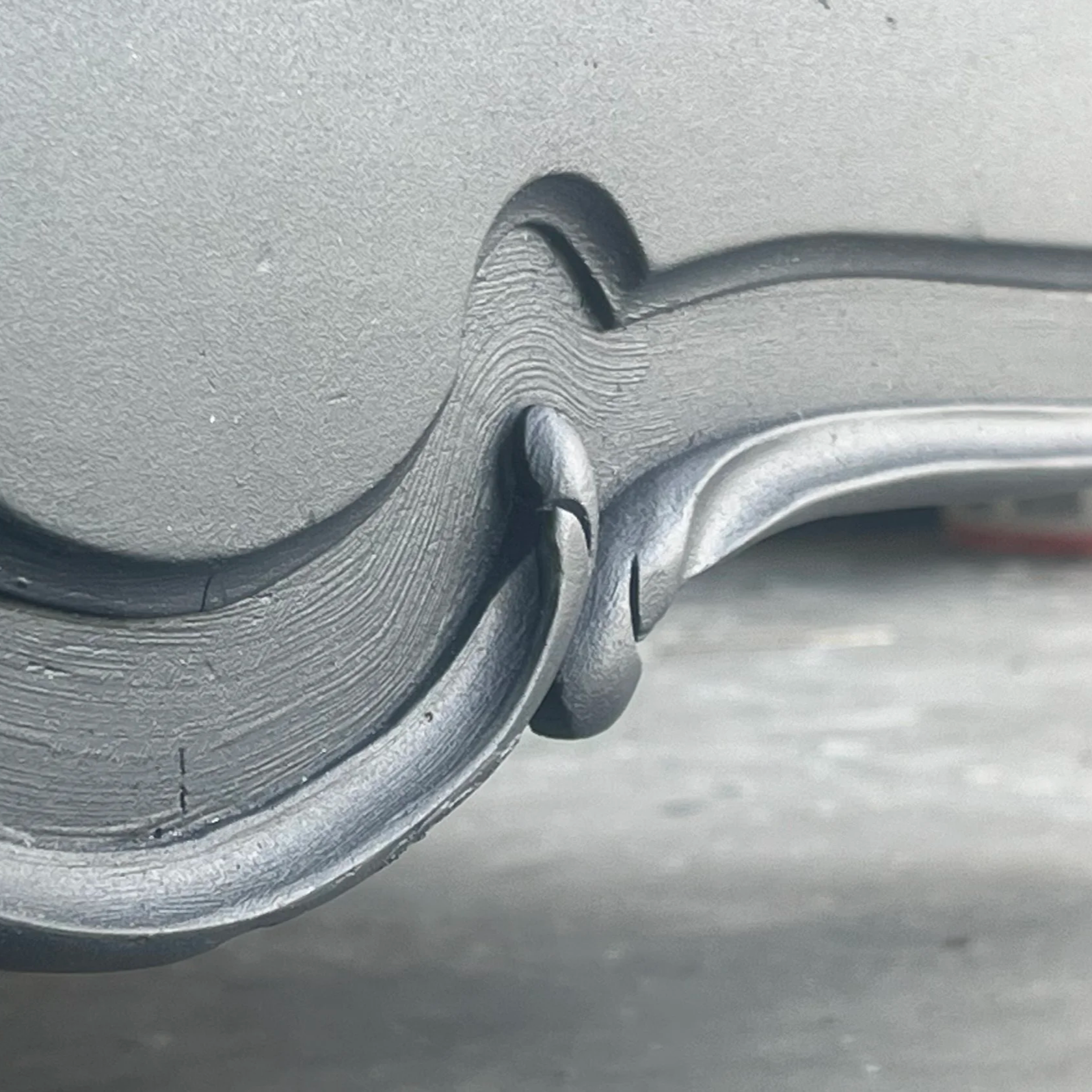 Curved timber detail on a dresser