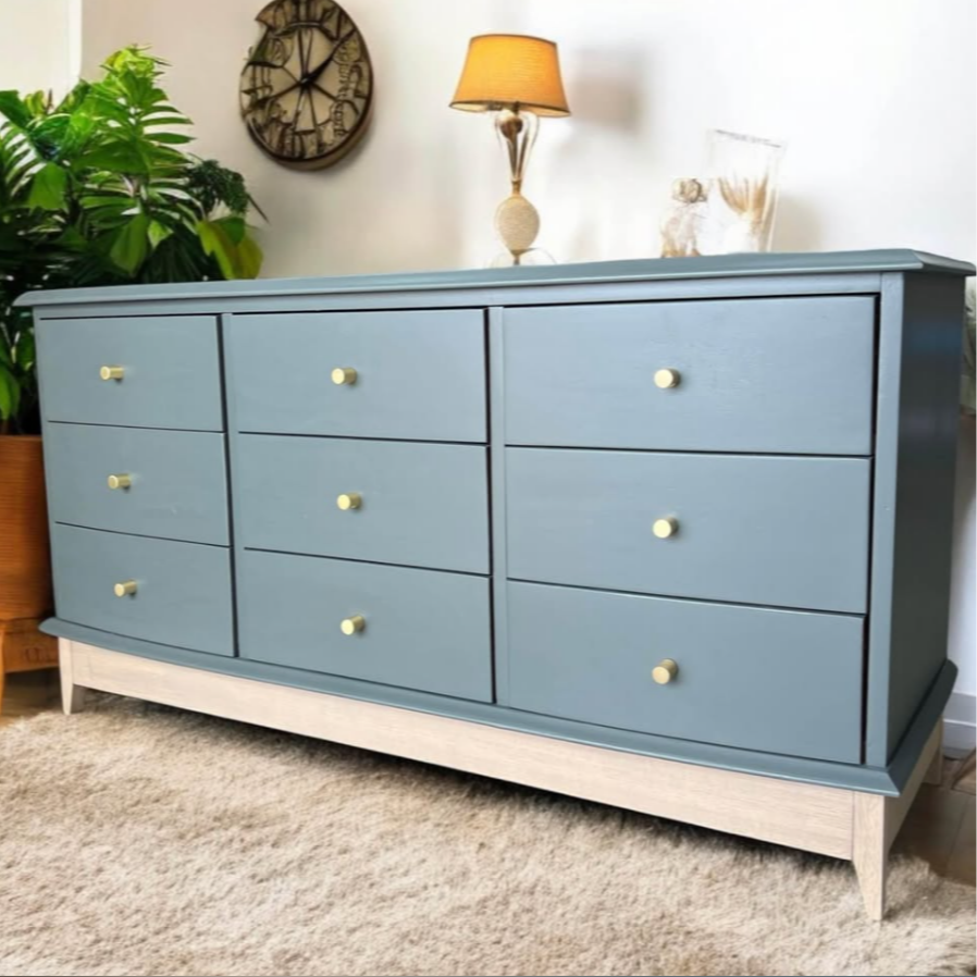 Modern moody sideboard with custom timber base