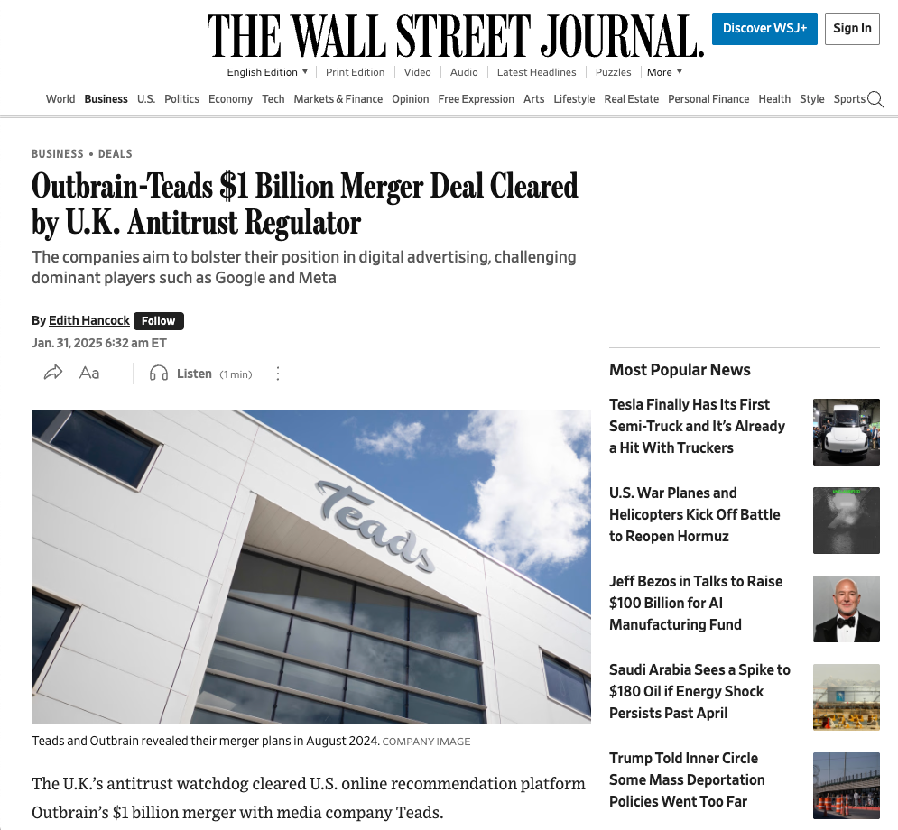 The Billion Dollar Merger