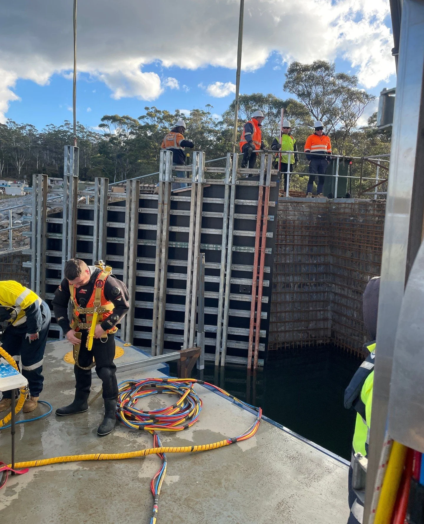The team getting prepped for below surface ops.