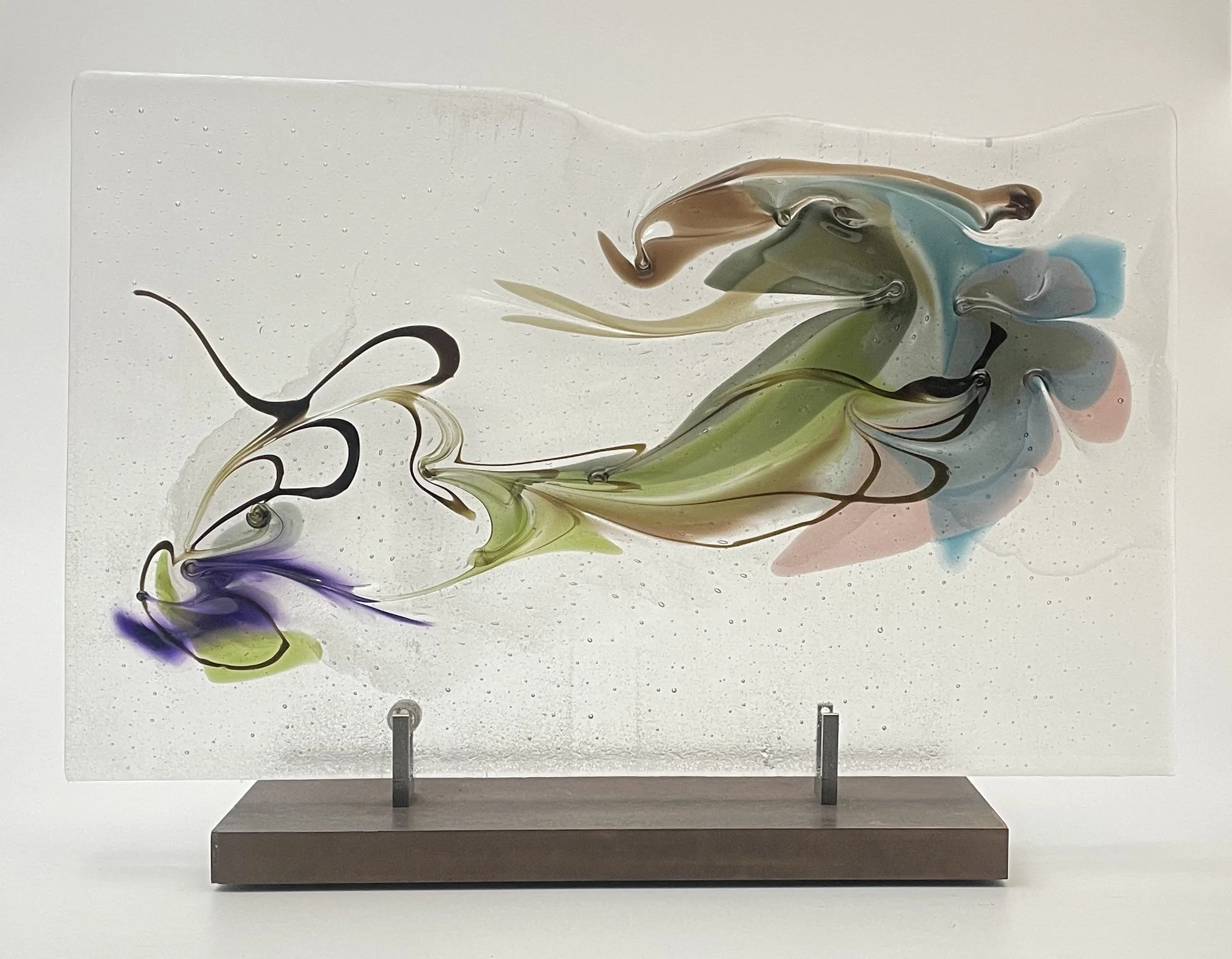 Letting Go of Illustions  |  Fused Glass  |  10" × 17" × .375"  |  2025