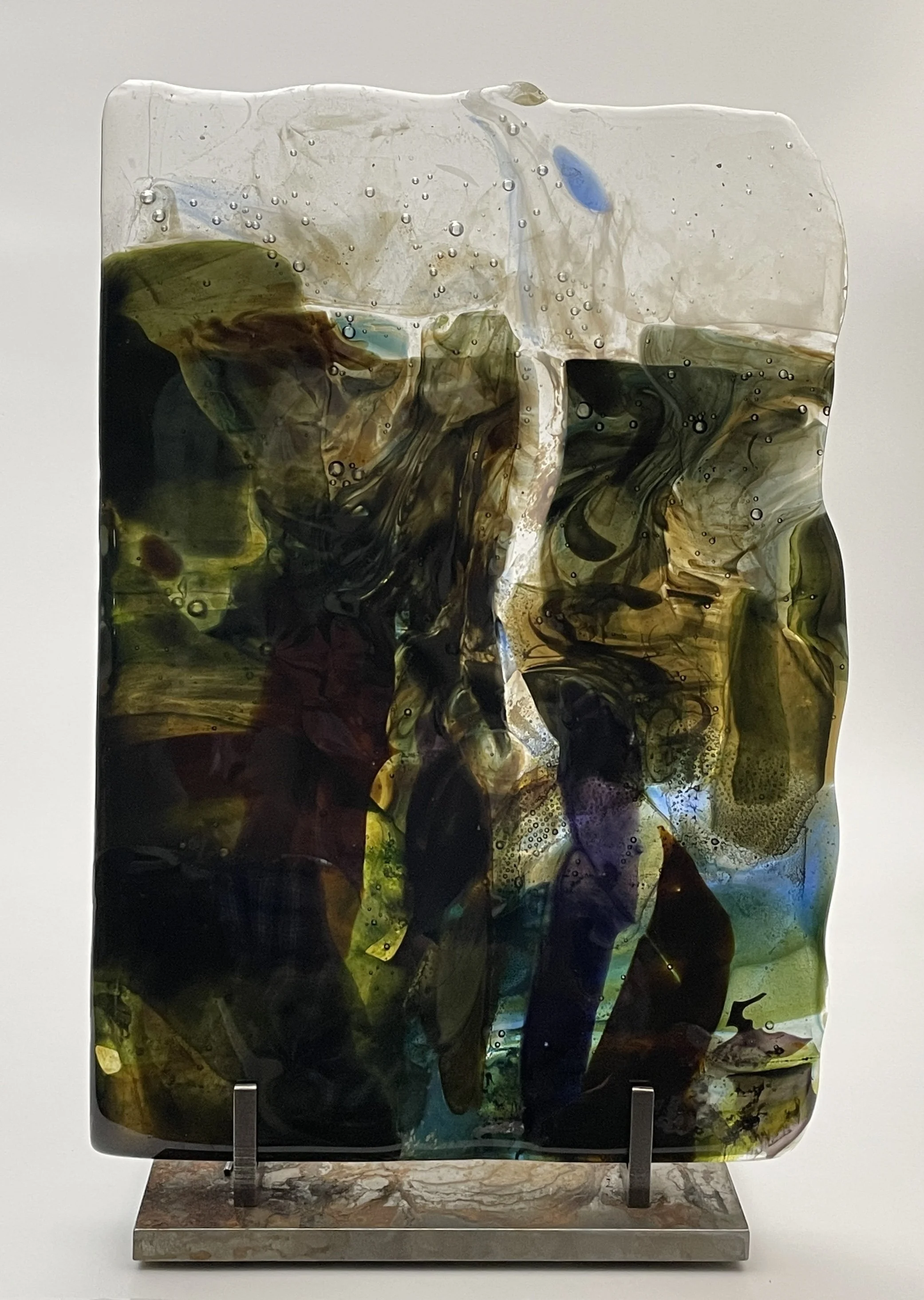 Beneath the Surface   |  Fused Glass  |  12.75" × 8" × .5"  |  2025