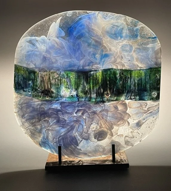 Unraveled Dreams   |  Fused Glass  |  12.5" × 12.25" × .5"  |  2025