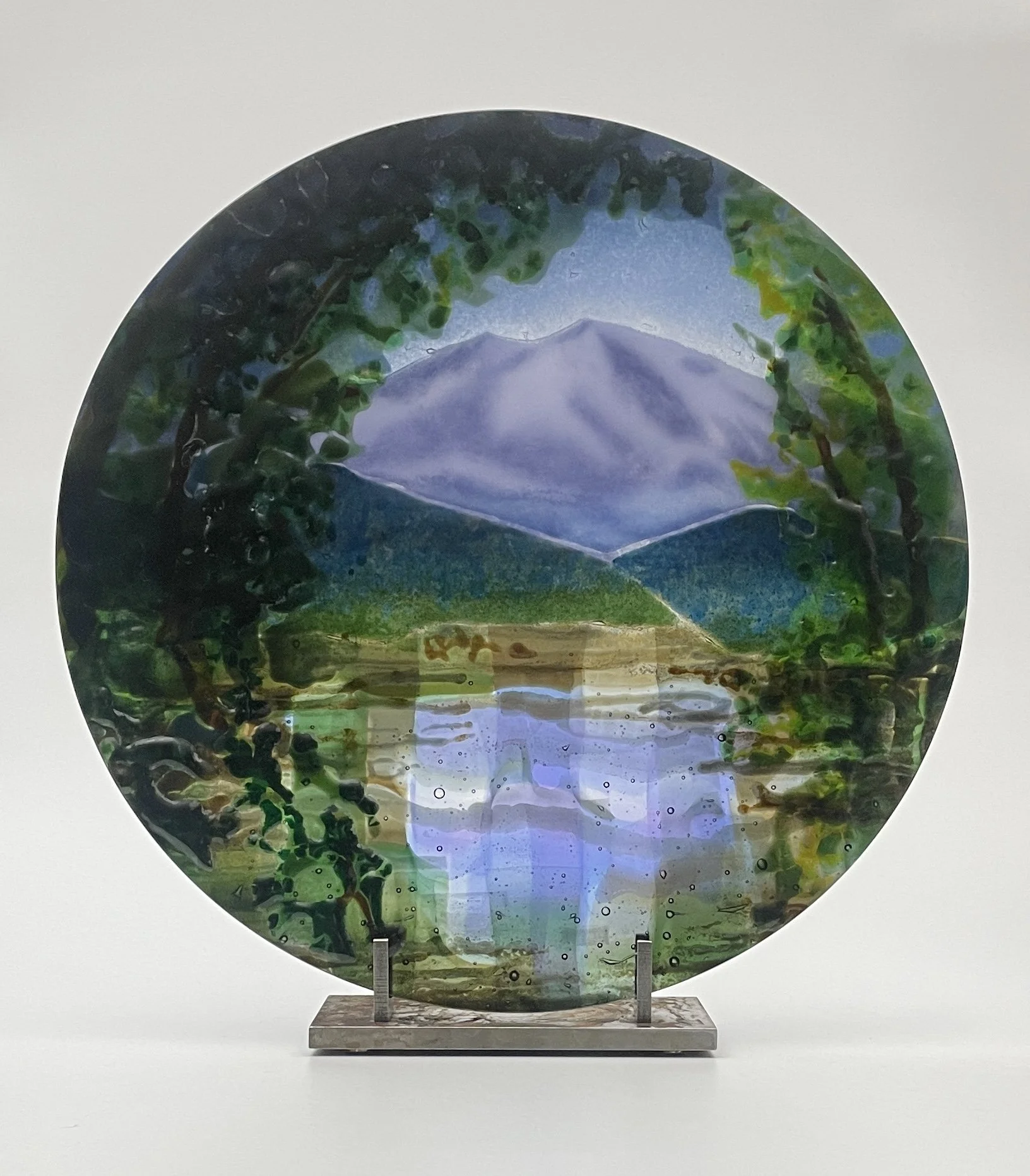 Mount Sopris Reflection  |  Fused Glass  |  15”  dia. x .5”  |  2003

