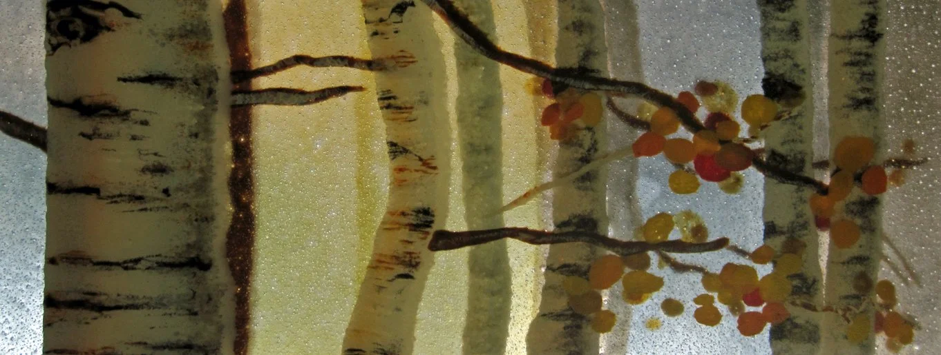 Aspens  |  Fused Glass  |  22” x 48” x .25”  