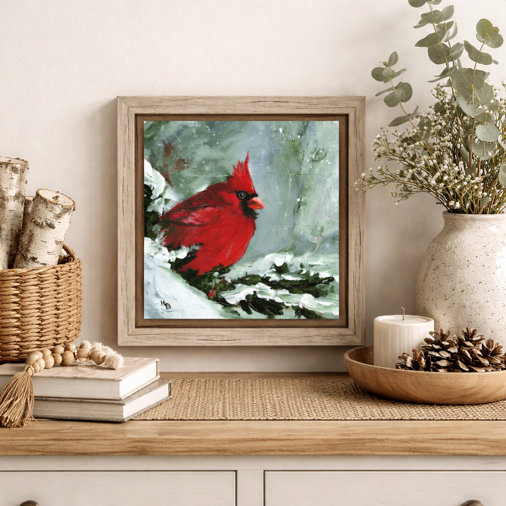 Never Alone- 8" x 8" Vintage Oak Framed Canvas Print LIMITED EDITION