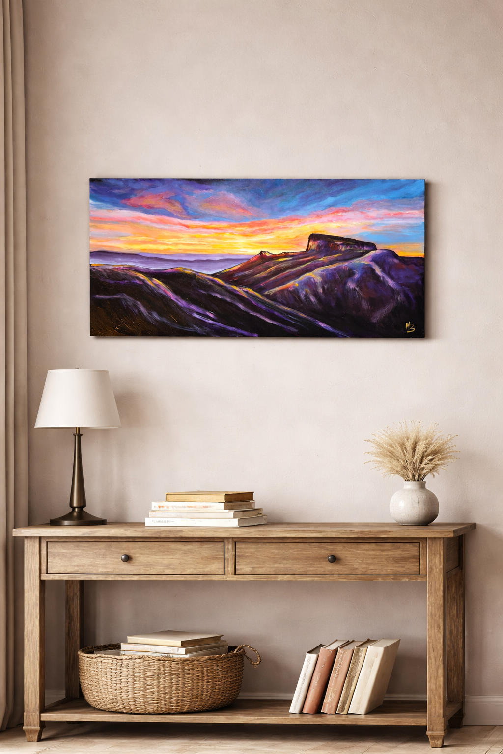 Table Rock at Last Light - 12 x 24 Original