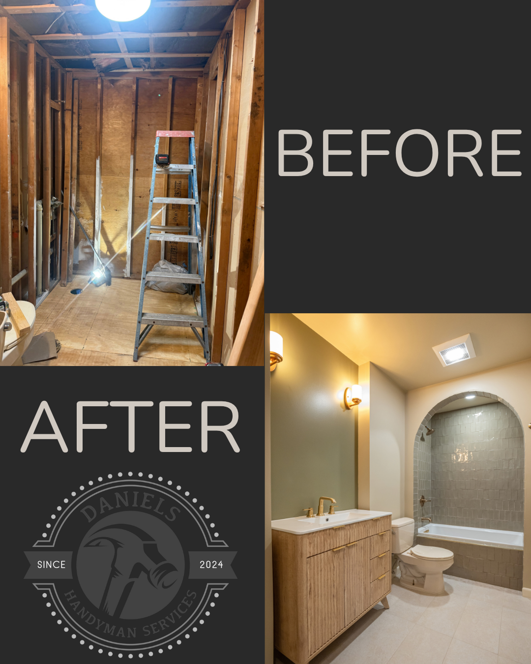 Daniels Services Warwick Rhode Island Bathroom Remodel Before and After