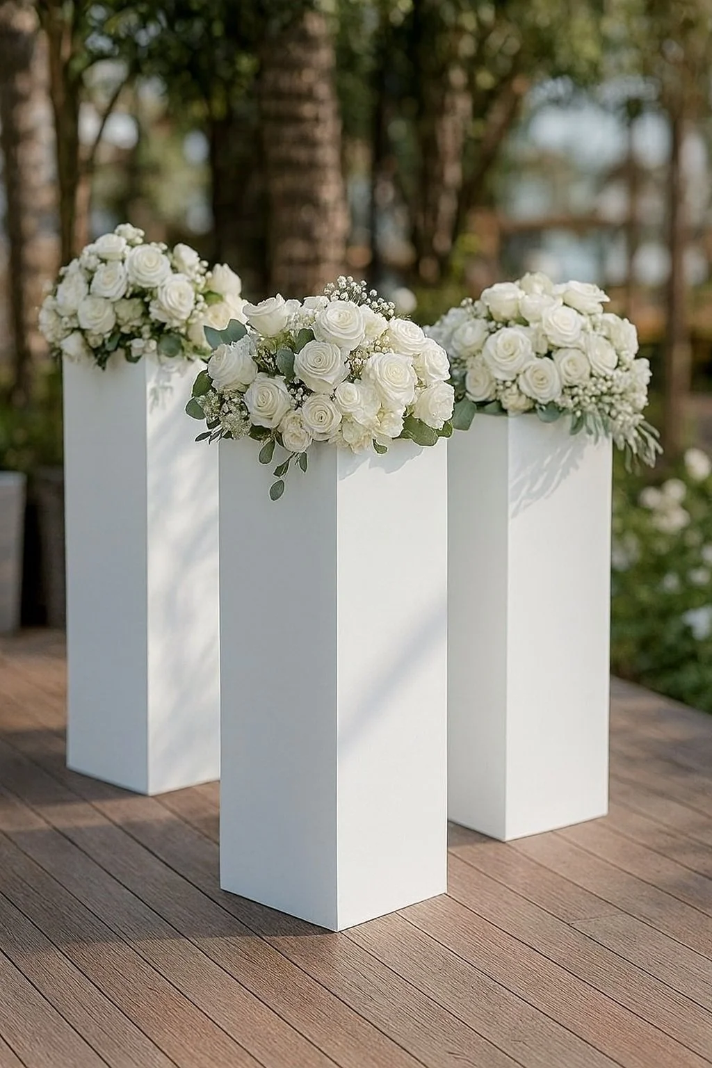 White Metal Display Pedestals