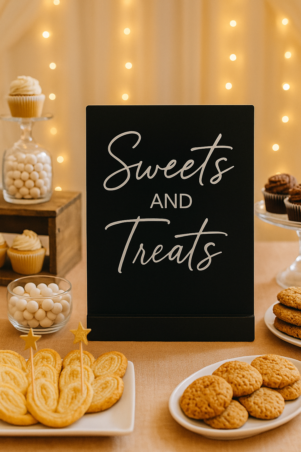 Black Wood Sweets and Treats Sign