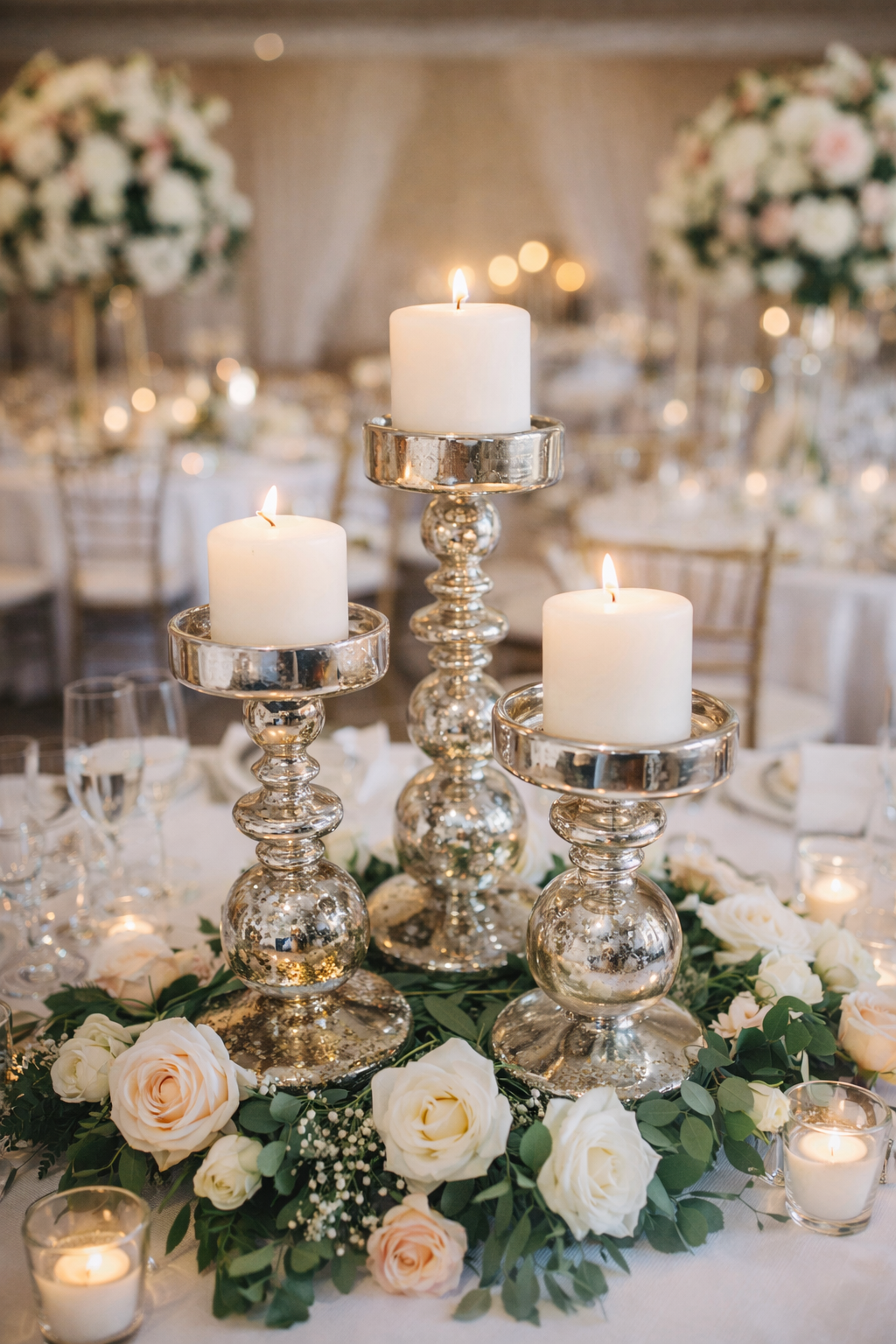 Mercury Pillar Candle Holders