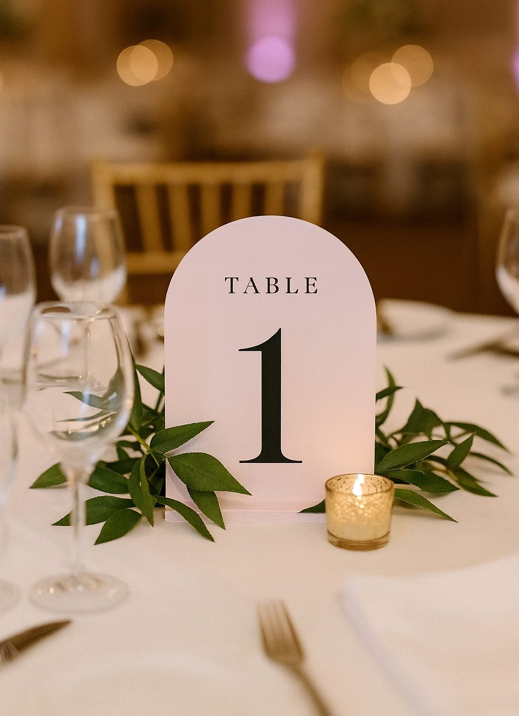 Modern Arch Wedding Table Numbers