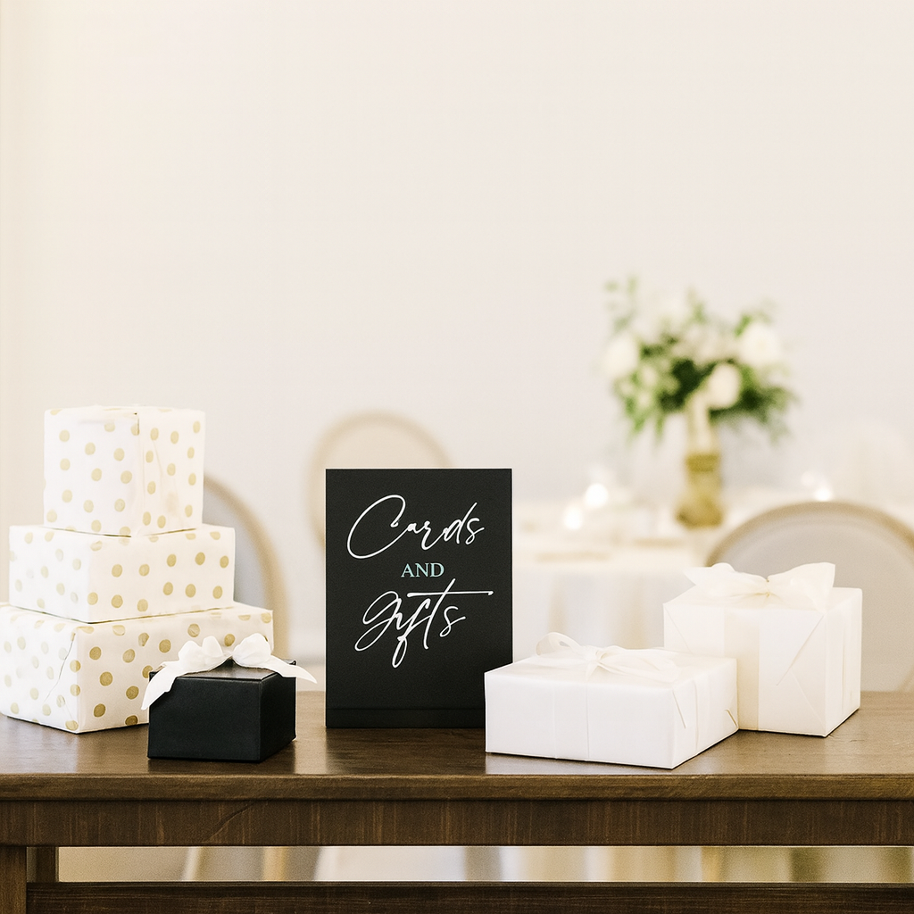 Black Wood Cards and Gifts Sign