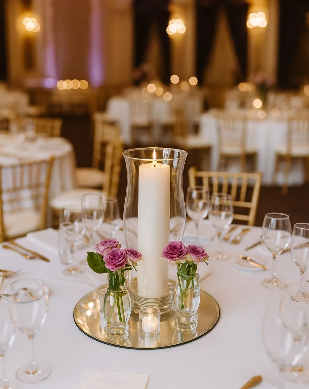 Round Mirror Centerpiece Base